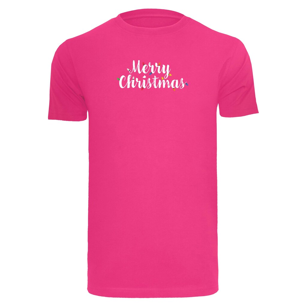 Merchcode T-Shirt »Merchcode Herren Merry Christmas Lights T-Shirt Round Neck«, (1 tlg.)