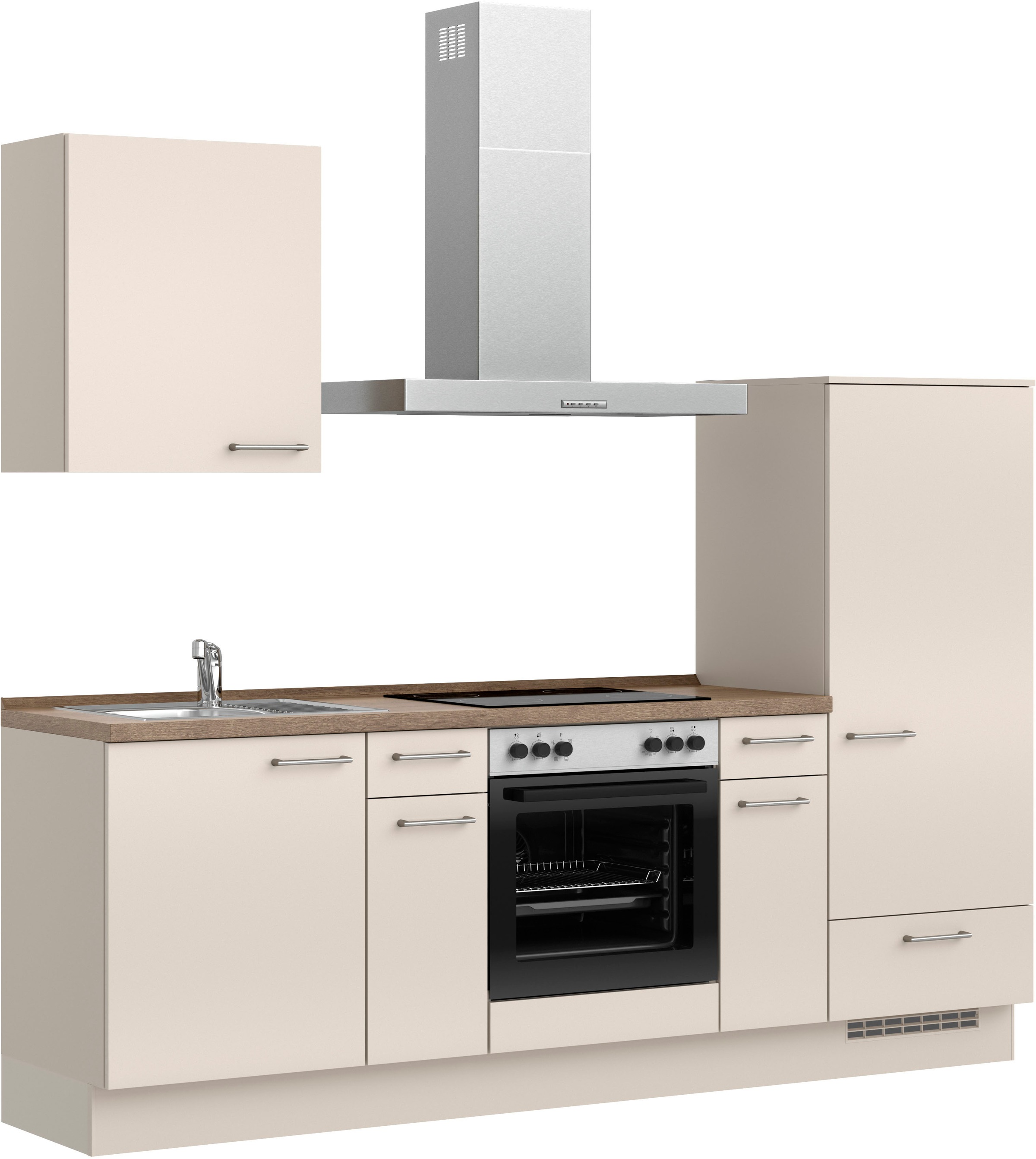 nobilia® Küchenzeile »"Laser I", Ausrichtung wählbar, Breite 240 cm«, vormontiert, wahlw. mit unterschiedlichen E-Geräten-Sets