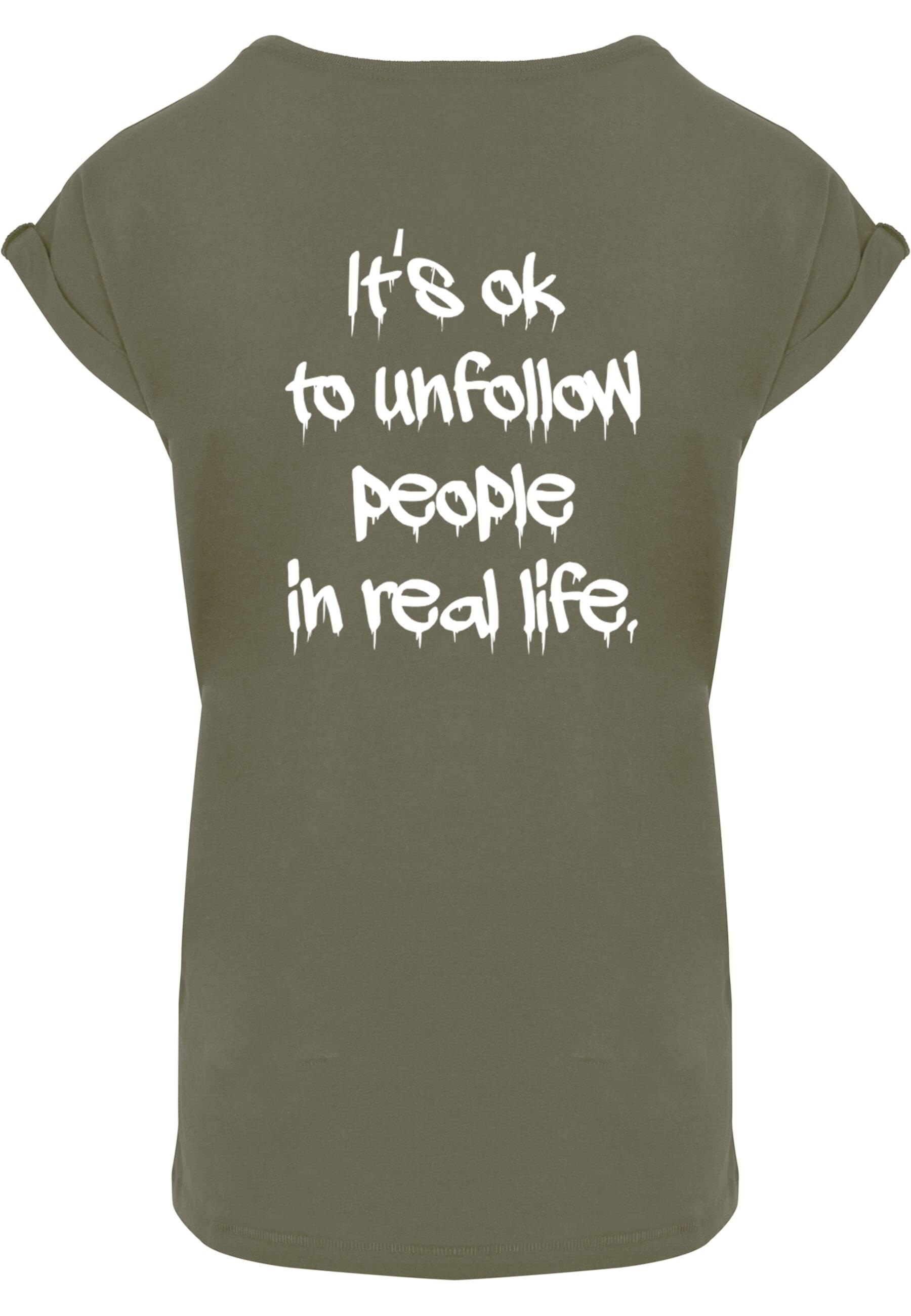 Merchcode T-Shirt "Merchcode Damen Ladies Unfollow Extended Shoulder Tee", günstig online kaufen