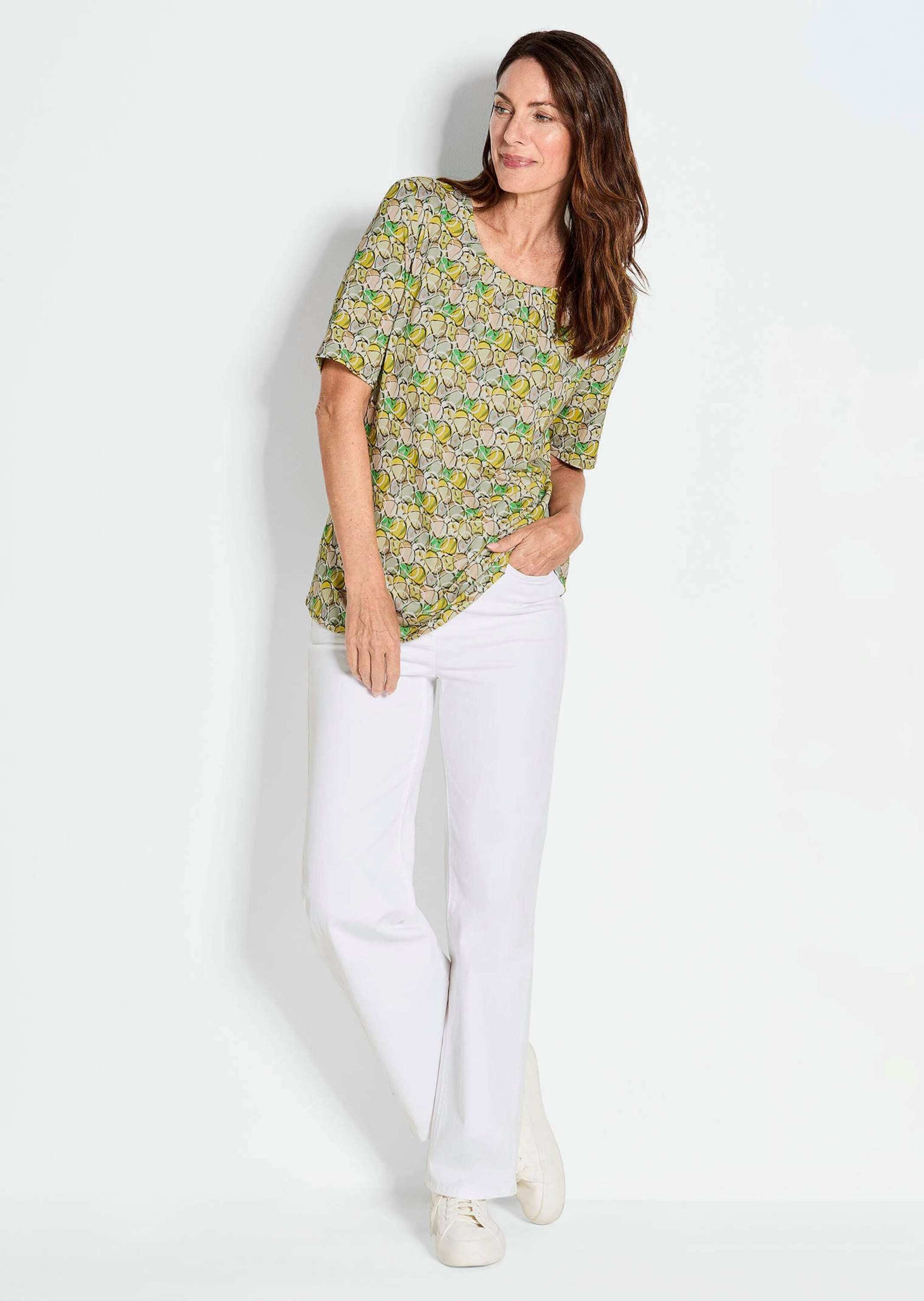 GOLDNER Print-Shirt "Kurzgröße Multicolor-Halbarmshirt mit Rundhals" Ohne günstig online kaufen