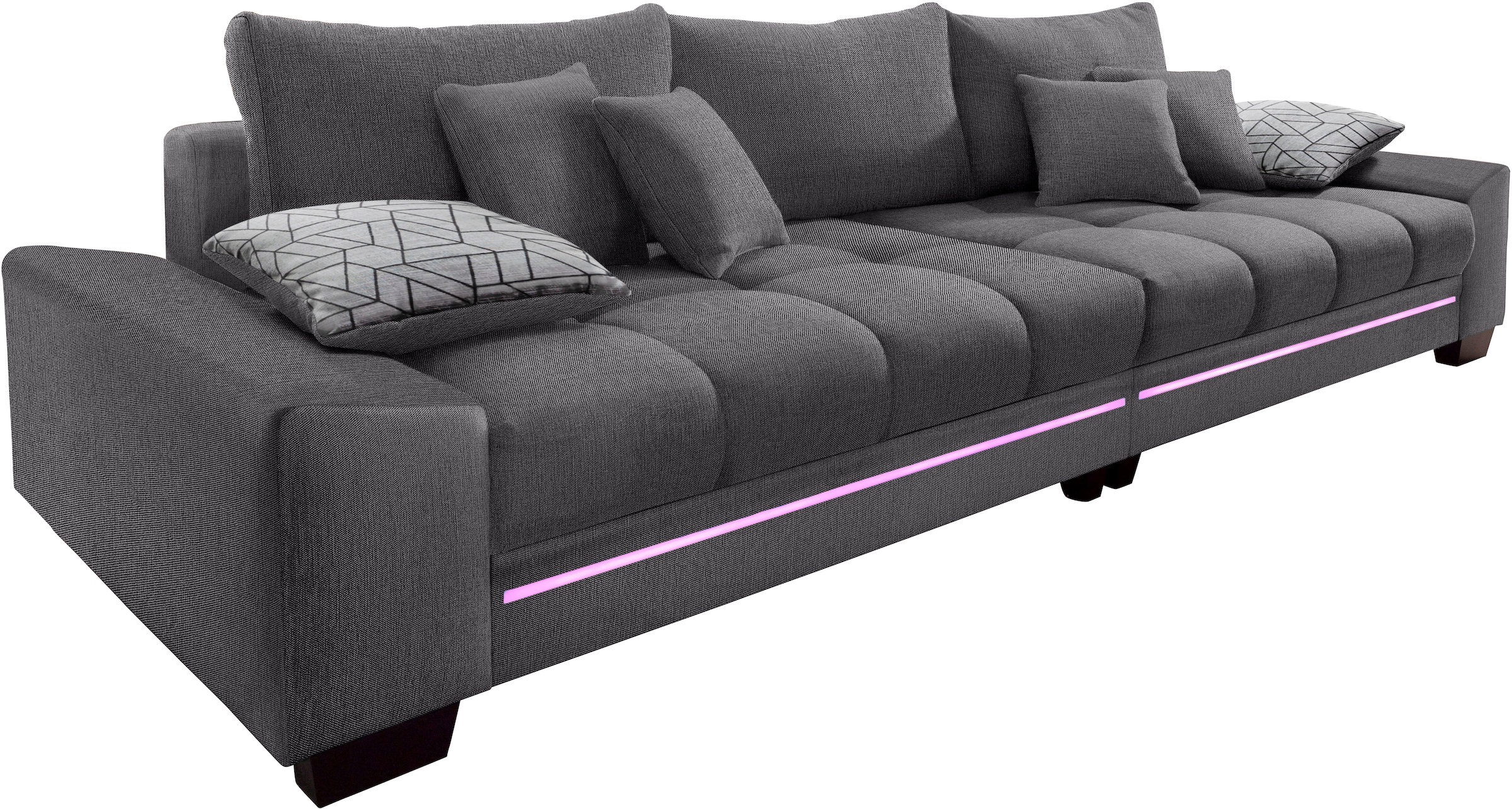 Big-Sofa »Nikita«, wahlweise mit Kaltschaum (140kg Belastung/Sitz), mit RGB-Beleuchtung