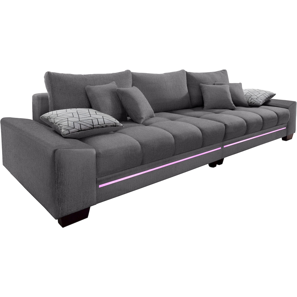 Mr. Couch Big-Sofa »Nikita«, wahlweise mit Kaltschaum (140kg Belastung/Sitz), mit RGB-Beleuchtung