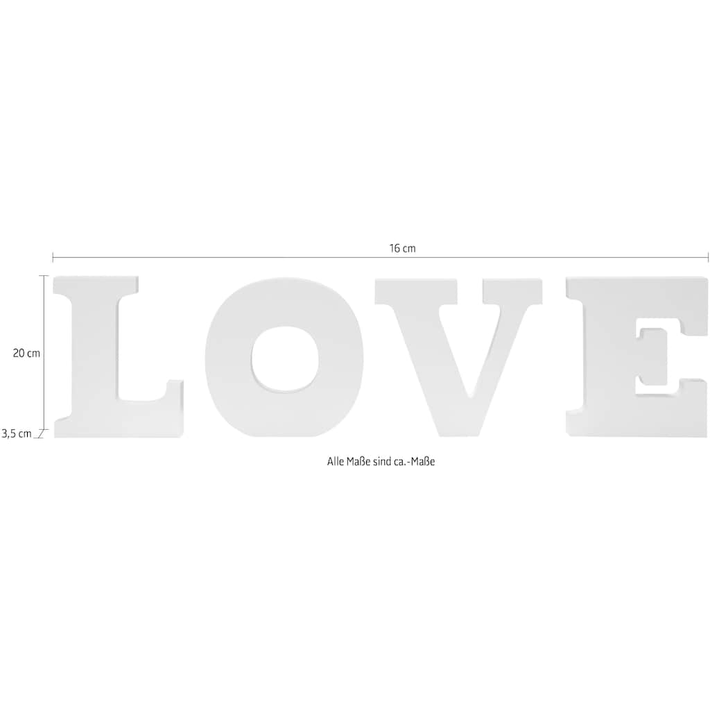Myflair Möbel & Accessoires Deko-Buchstaben »Ylvie, weiß«, Deko Schriftzug "LOVE", Höhe 20 cm, Wohnzimmer