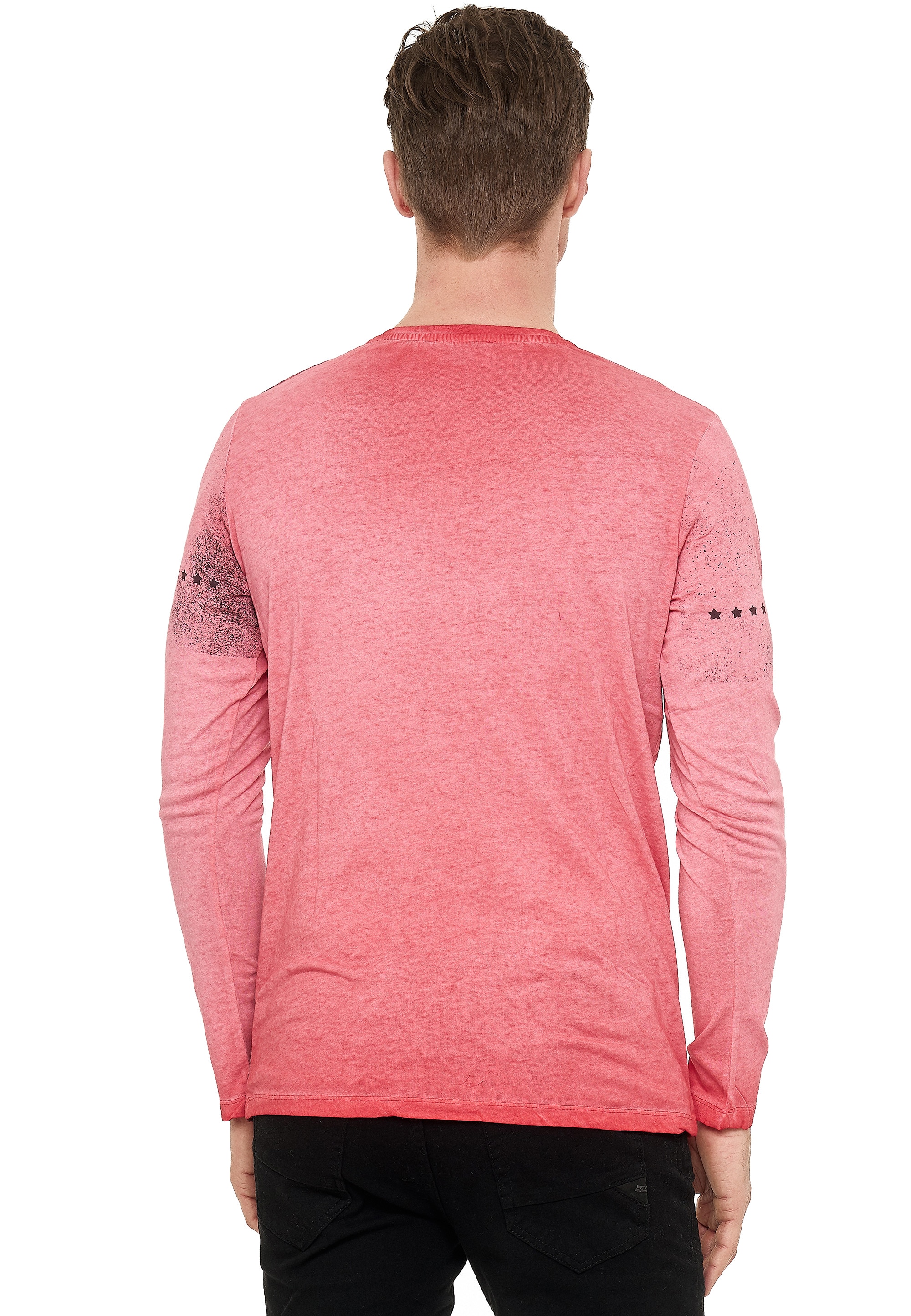 Rusty Neal Langarmshirt, mit Oil-Washed-Print