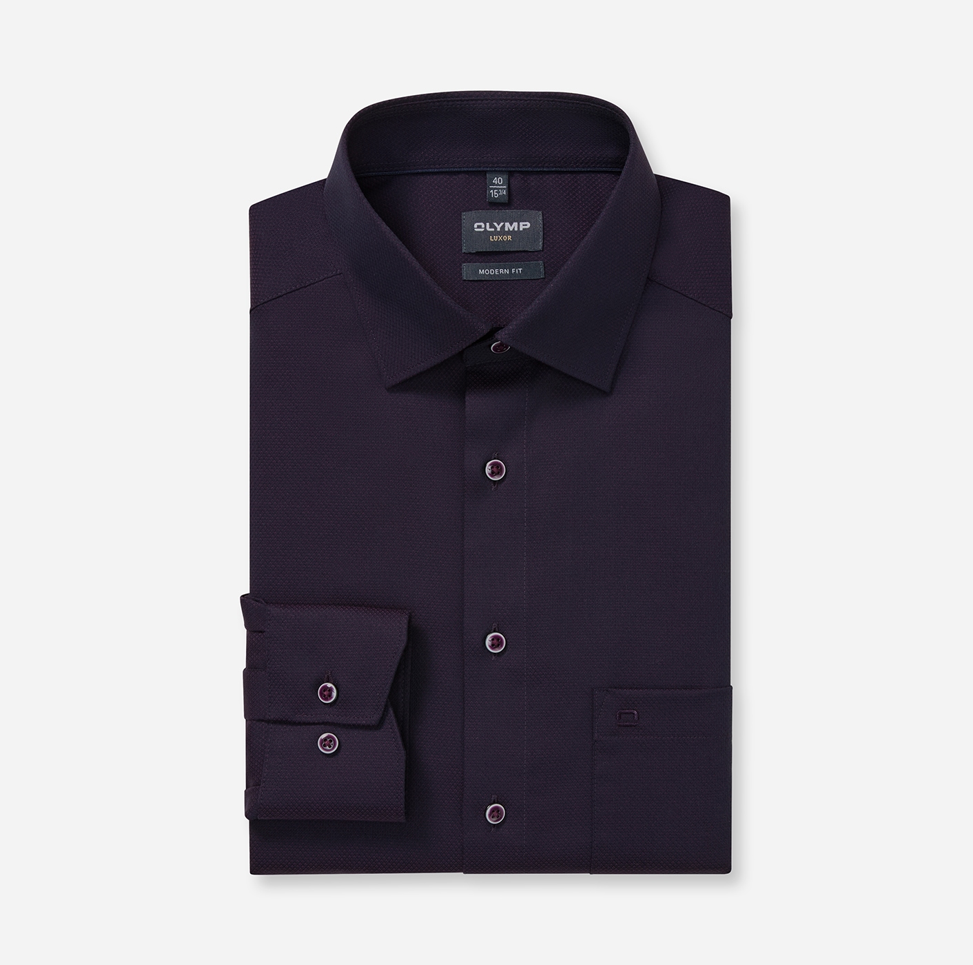 OLYMP Langarmhemd »Luxor« modern fit, New-Kentkragen. fein gemustert