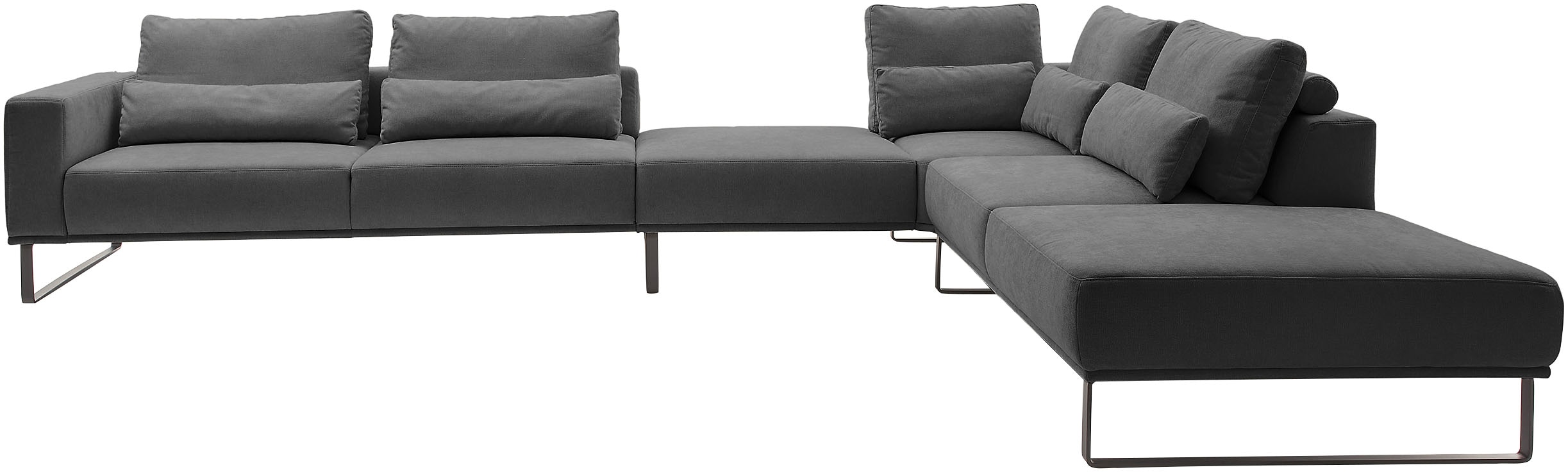Musterring "JustB PM100 bequem, modern, elegant und viel Platz, bodenfrei" mit Zwischenhocker, wahlweise mit Funktion und Kissen, Maße 290 x 398