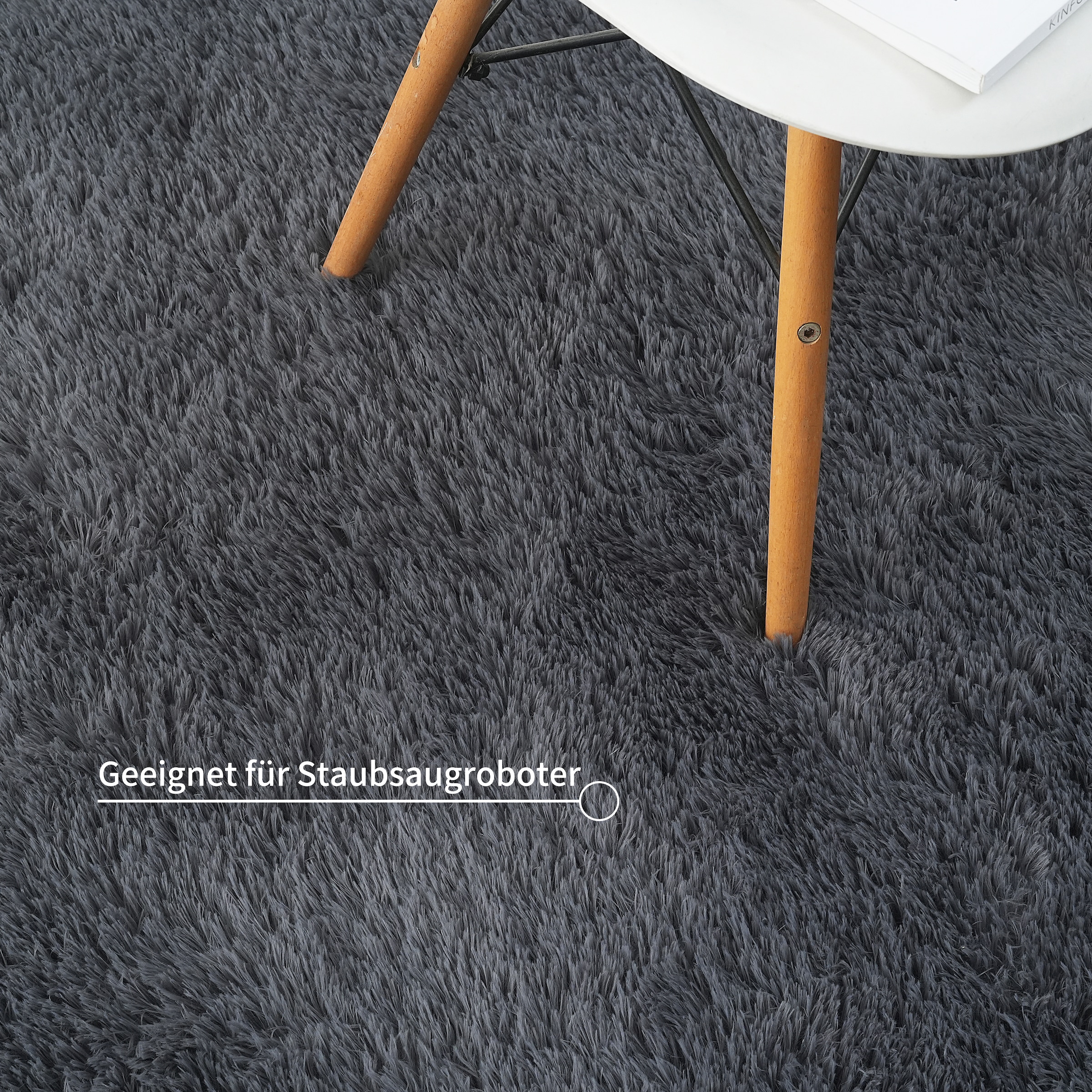 my home Hochflor-Teppich »Leava, besonders weich und kuschelig, leichter Glanz«, rechteckig, 37 mm Höhe, uni, Mikrofaser Teppiche, Wohnzimmer, Schlafzimmer, Esszimmer