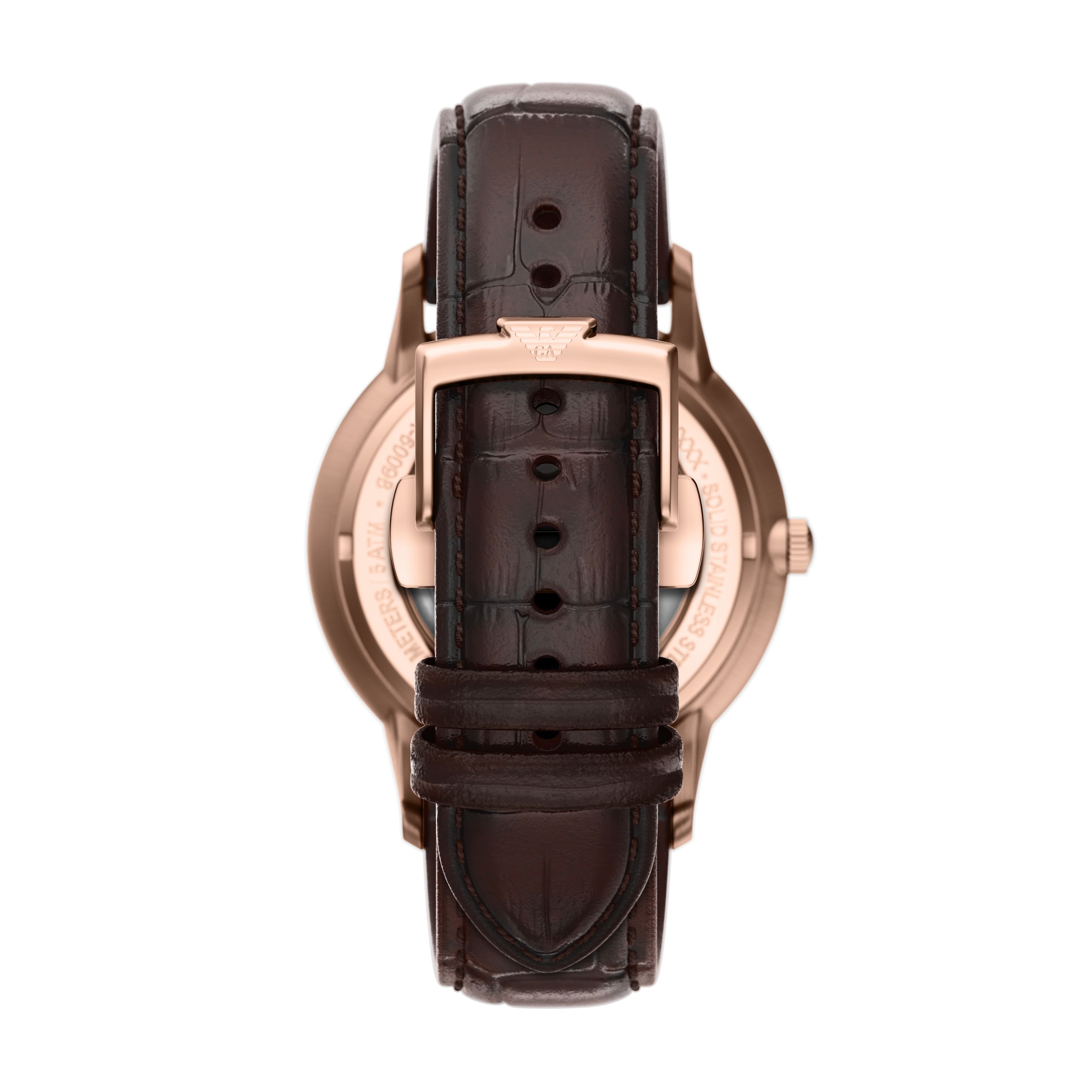Emporio Armani Automatikuhr Armbanduhr, Mechanische Uhr, Lederarmband, analog