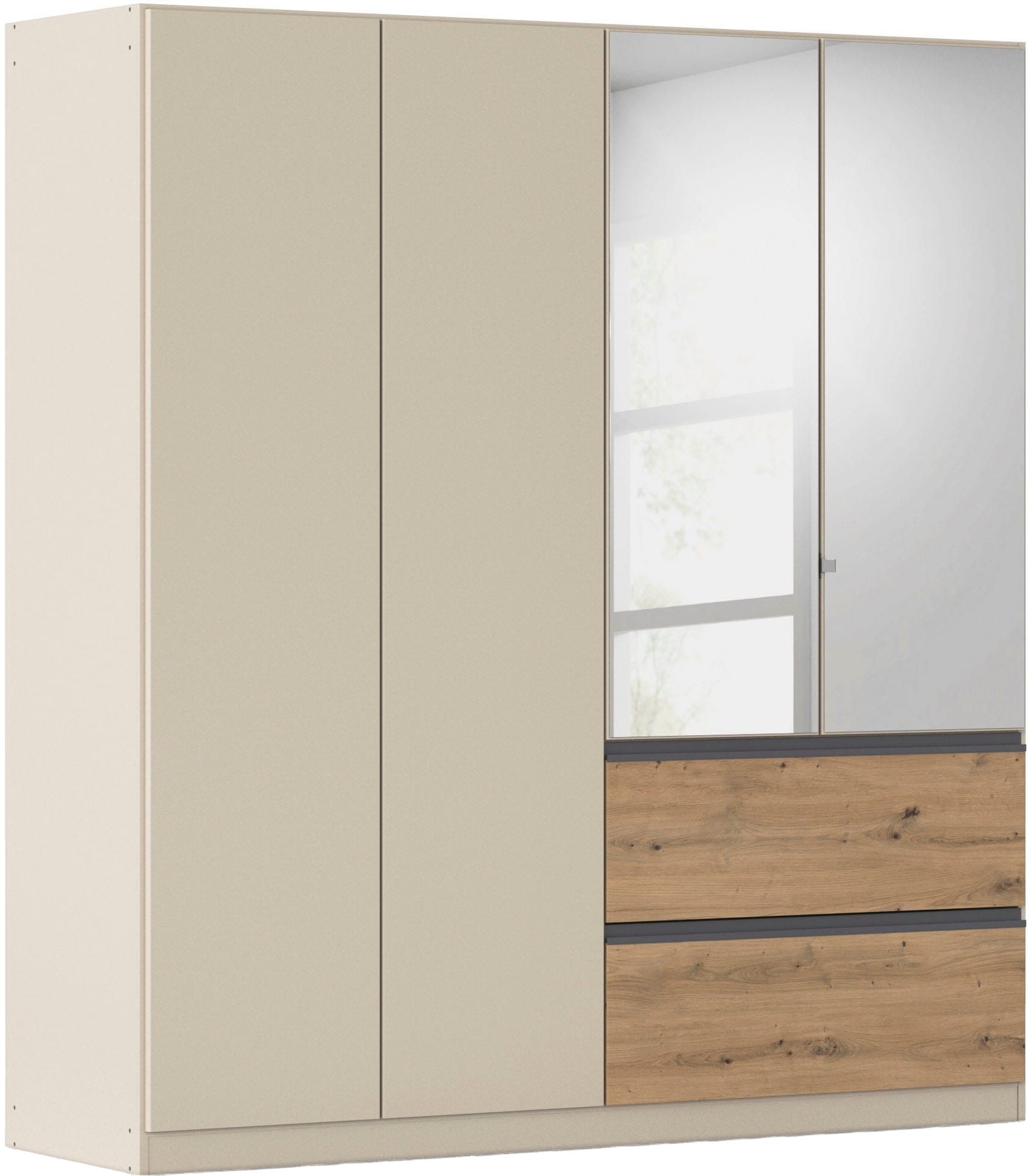rauch Drehtürenschrank "Kleiderschrank Schrank Garderobe COSTA in den Breiten 91/136/181 cm" in 3 Ausstattungen BASIC/CLASSIC/PREMIUM, mit Spiegel, grifflose Front und Push-to-Open Funktion MADE IN GERMANY