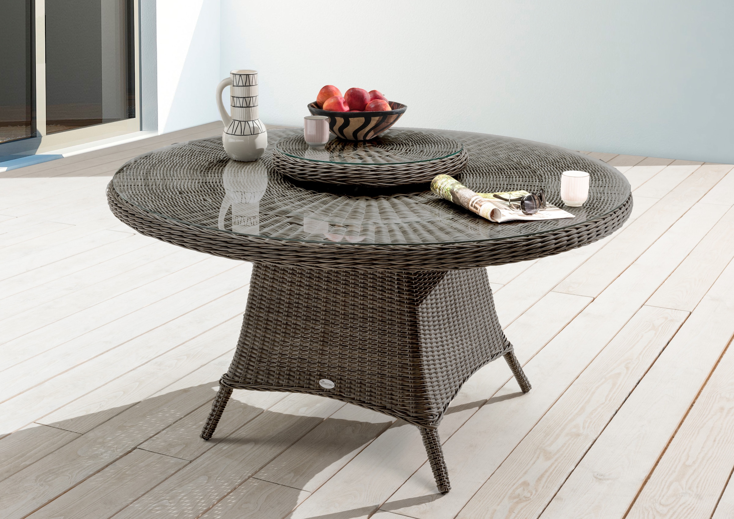 Destiny Garten-Essgruppe »»MALAGA LUNA««, (Set, 5 tlg., 1 Tisch, 4 Sessel), inkl. Auflagen