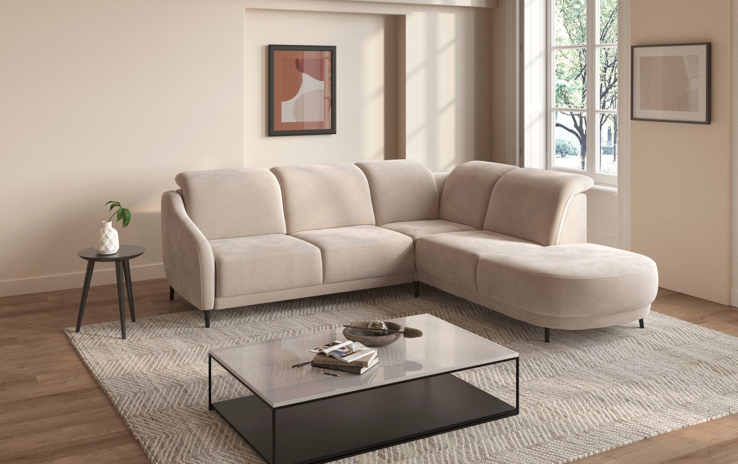 sit&more Ecksofa "Blues L-Form", wahlweise mit Klapptisch und USB günstig online kaufen