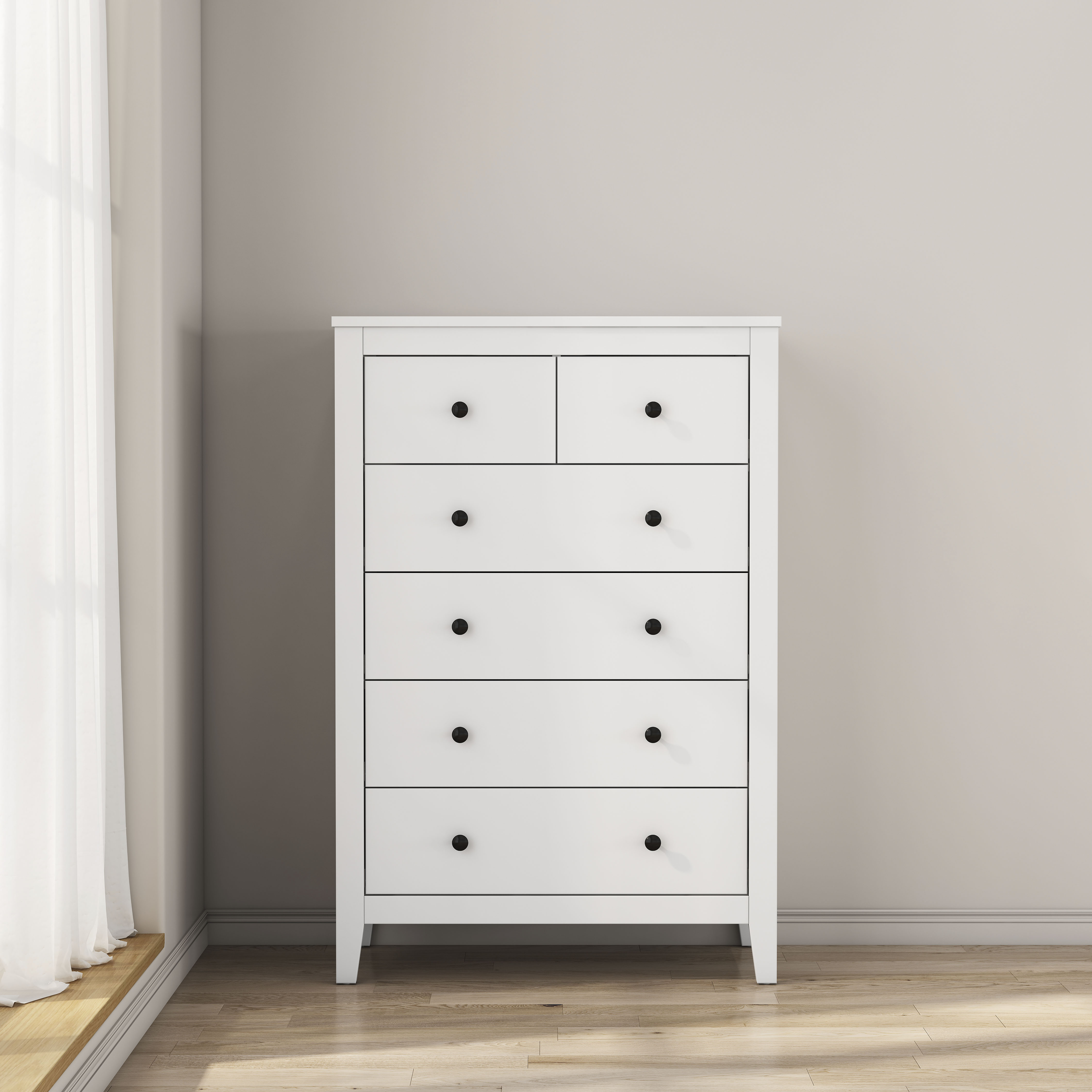 OTTO home Kommode "Avelin" Melaminoberfläche, schwarze Metallgriffe, Breite 80 cm