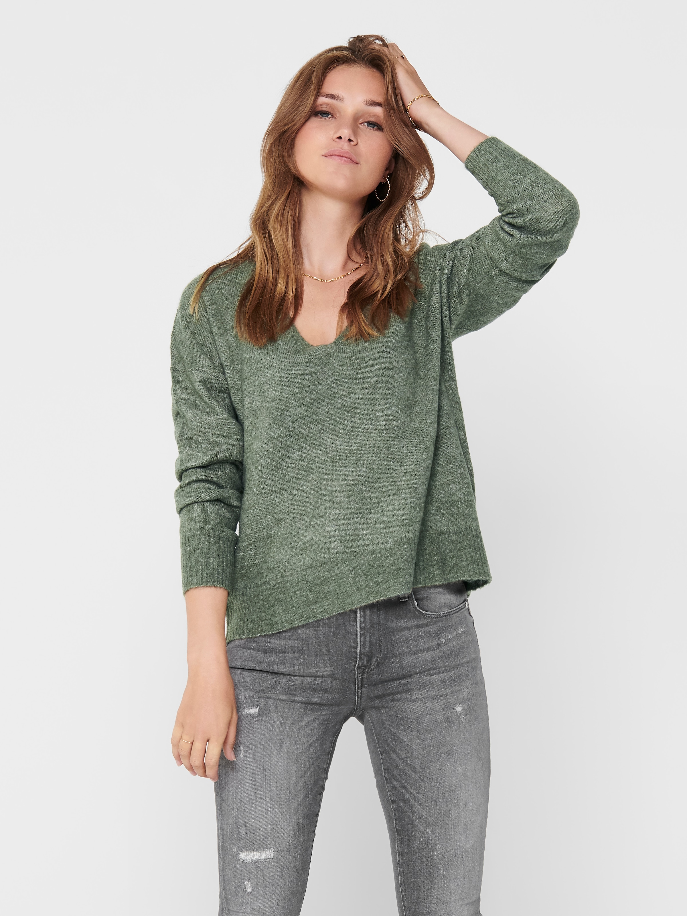 JDY V-Ausschnitt-Pullover "JDYELANORA L/S V-NECK PULLO. KNT NOOS", mit leic günstig online kaufen