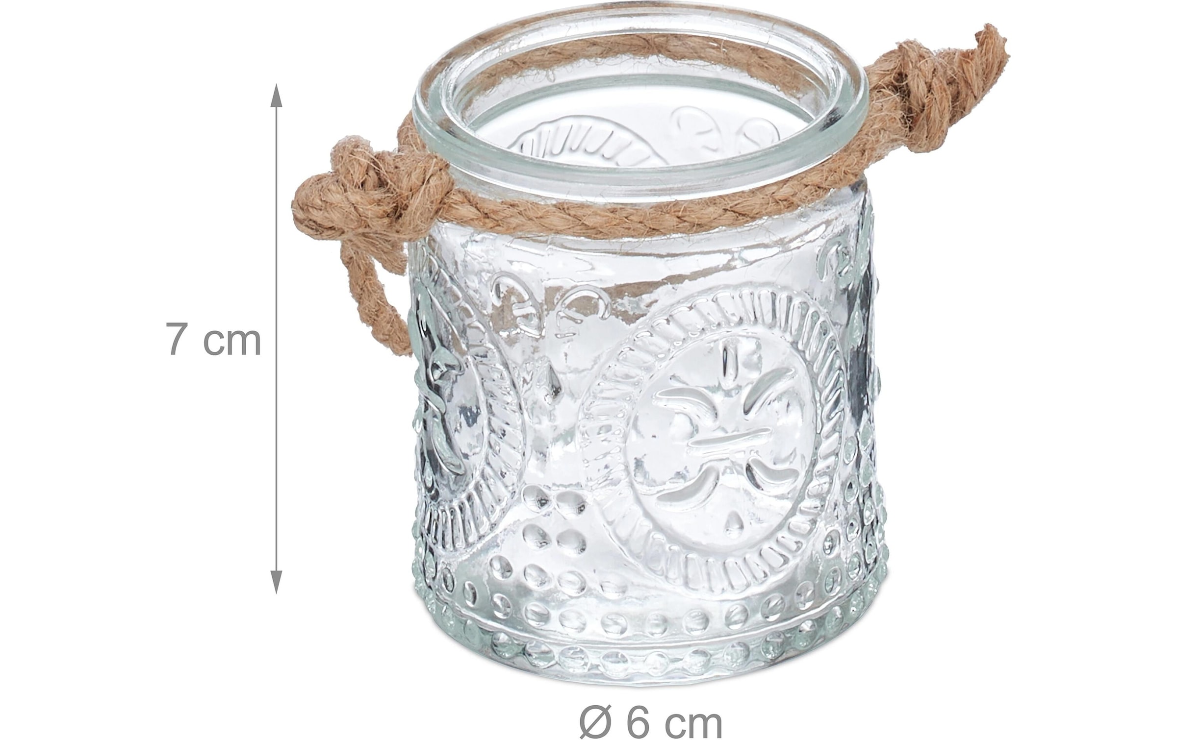 relaxdays Hängewindlicht »Summer Vintage 7 cm, Glas, 12 Stück«