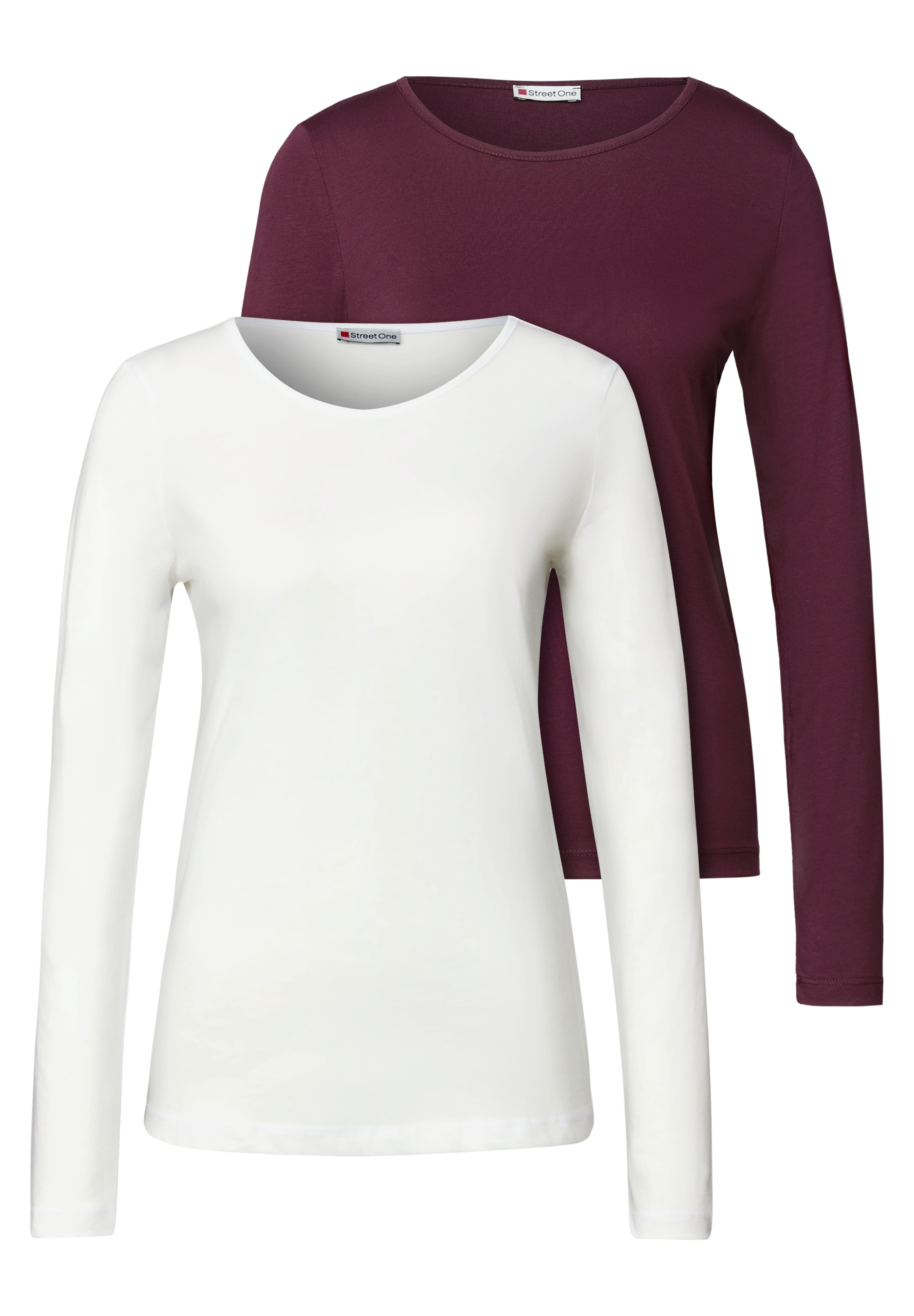 STREET ONE Langarmshirt aus reiner Baumwolle