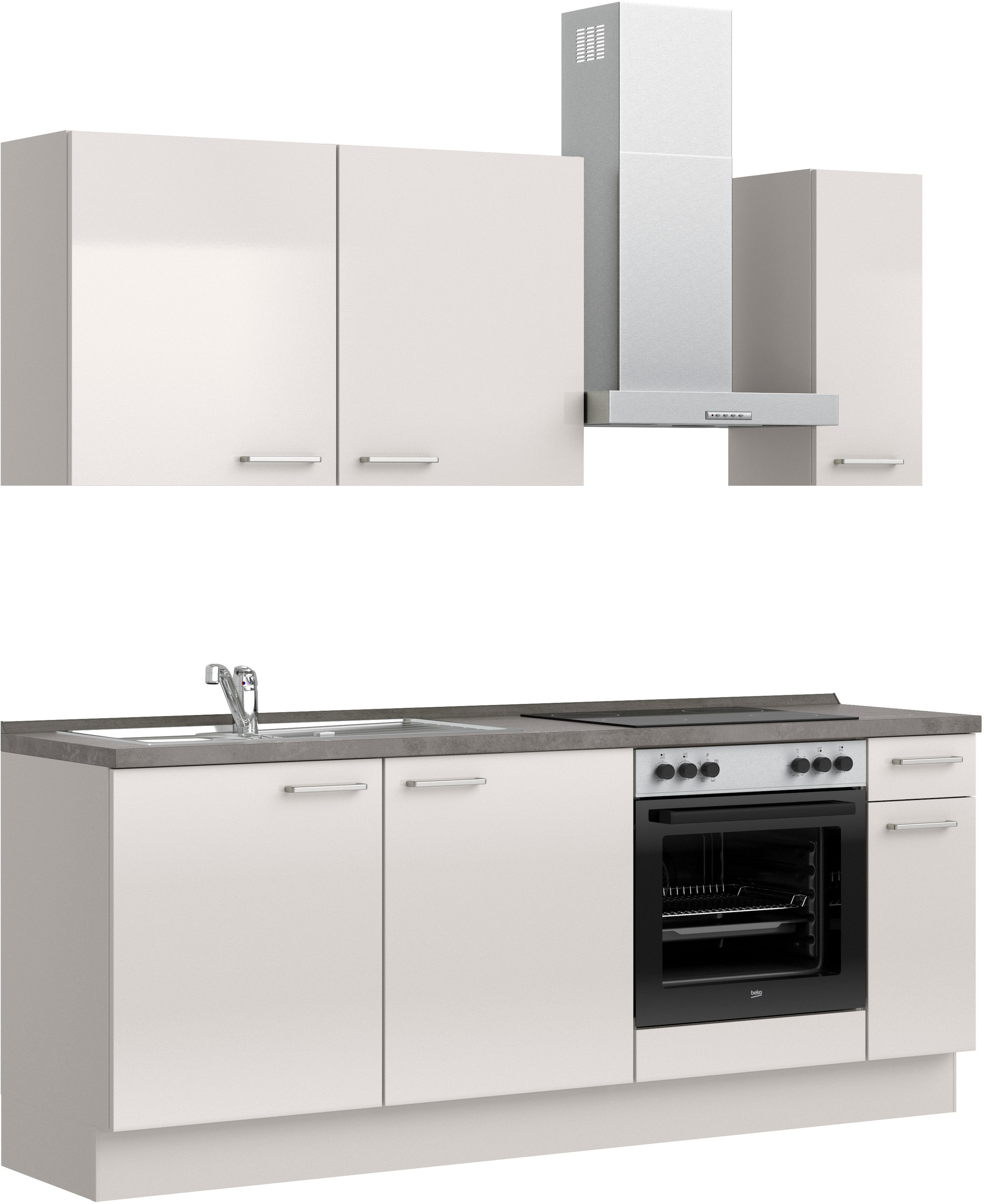 nobilia® Küchenzeile »"Flash I"«, vormontiert, Ausrichtung wählbar, Breite 210 cm, wahlw. mit E-Geräten
