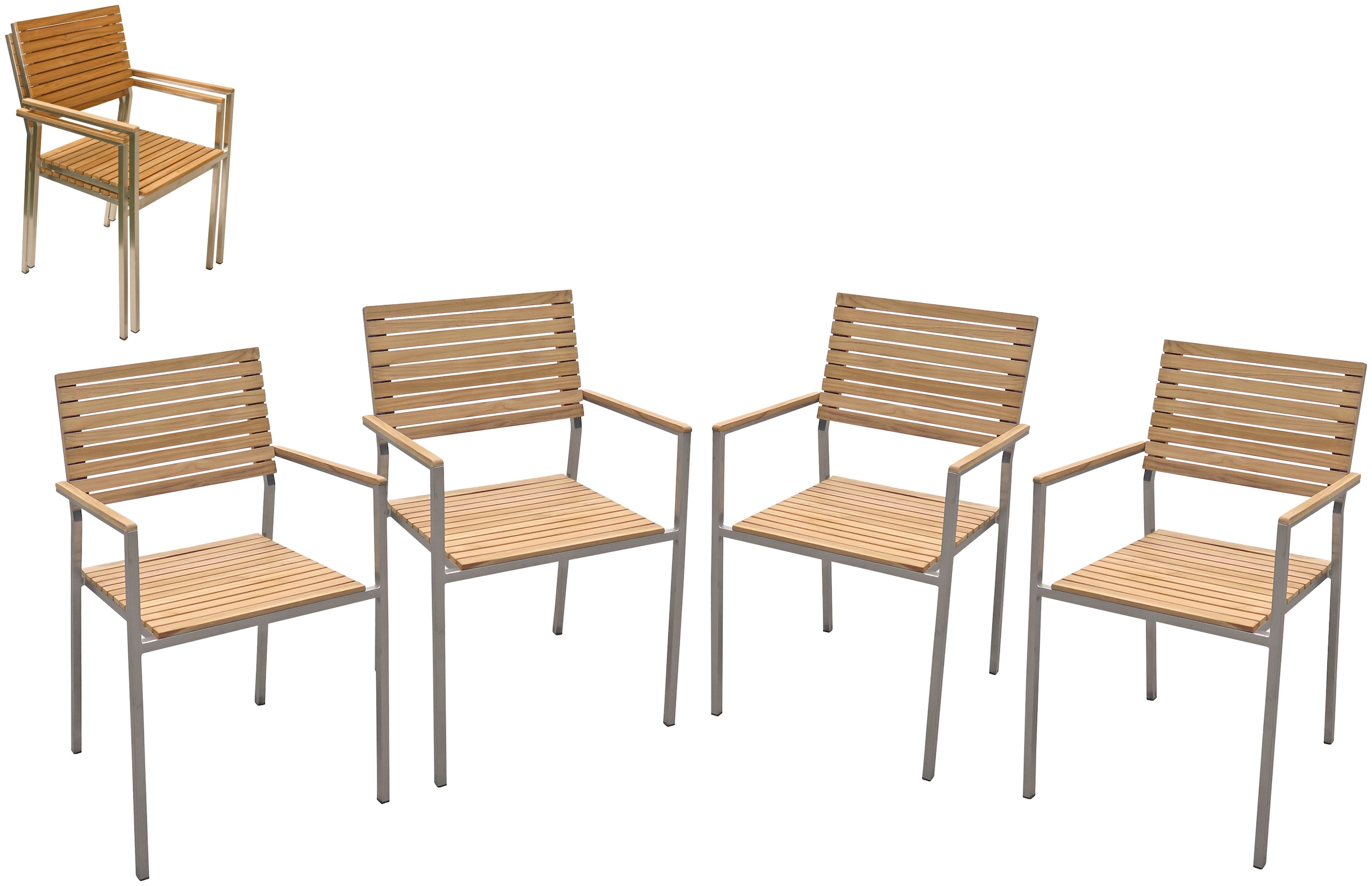 Garden Pleasure Stapelstuhl "DENVER" (Set) 4 Stk. 4er Set günstig online kaufen
