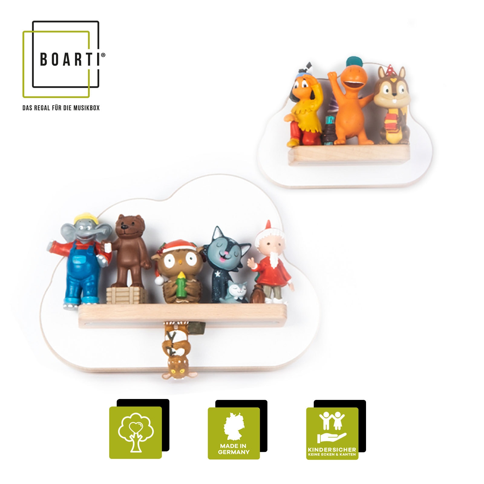 Boarti Wandregal »Regal Holz Wolke Kinder Toniebox Tonies Figuren«
