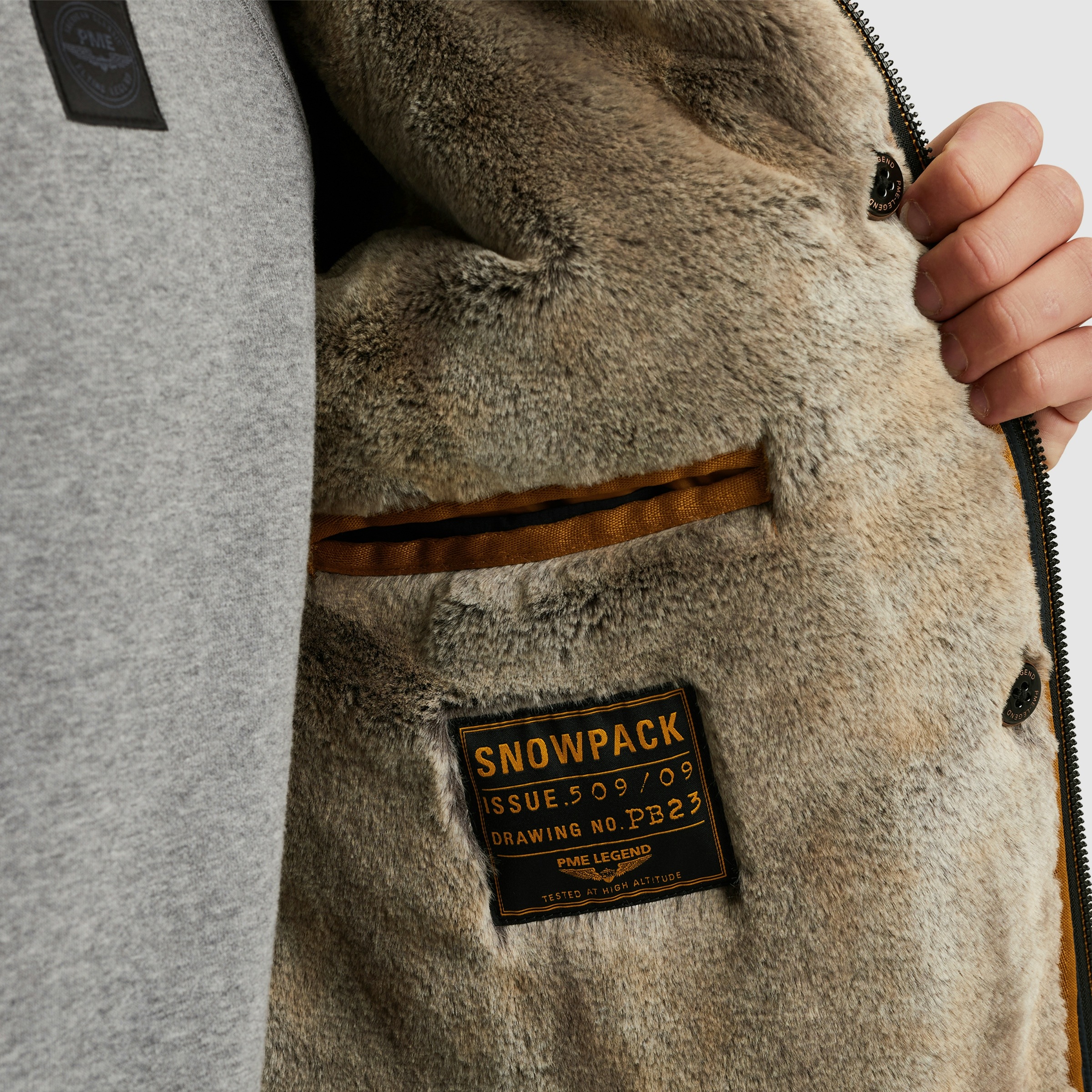 PME LEGEND Winterjacke mit Kapuze Herausnehmbares Fellimitat