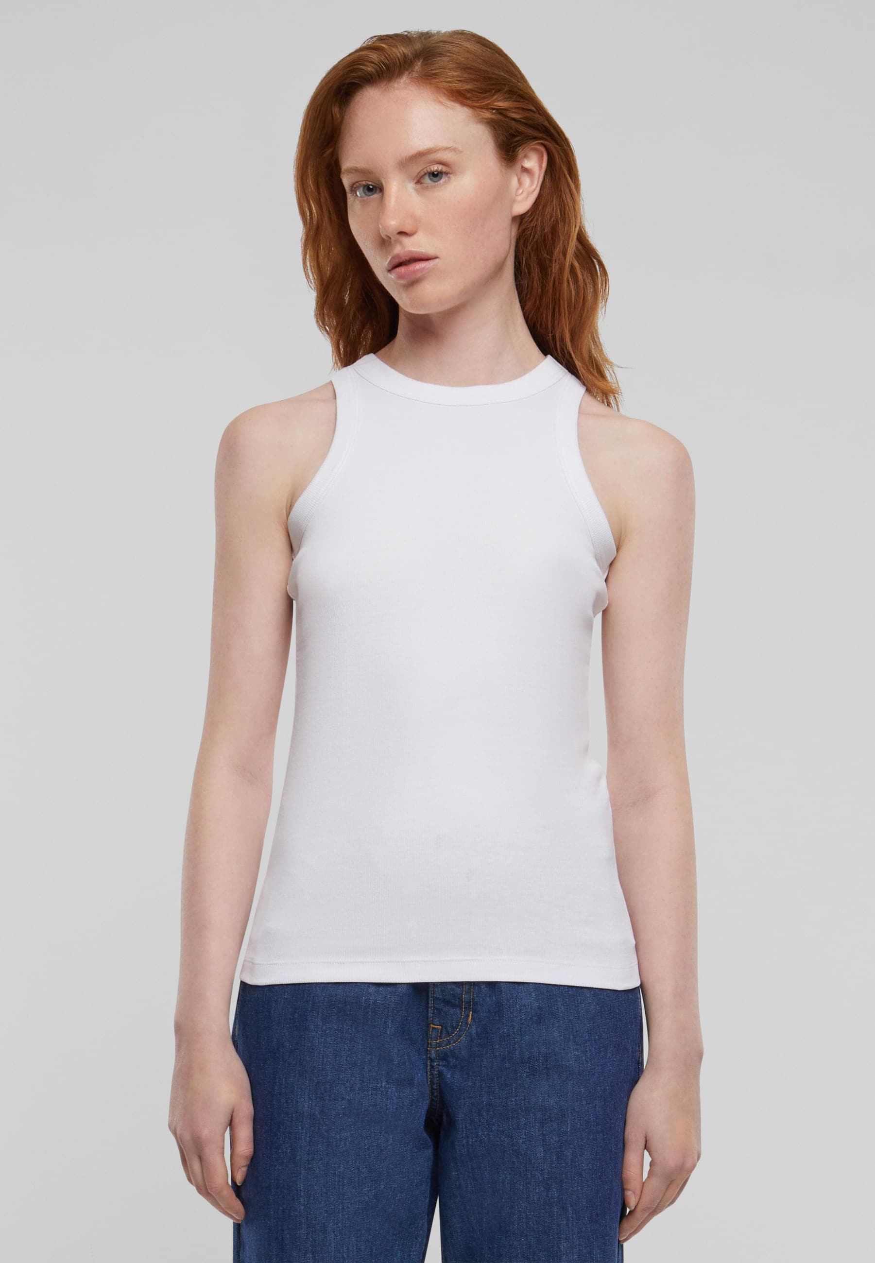 URBAN CLASSICS Muskelshirt »Urban Classics Damen Ladies Racer Back Rib Top«, (1 tlg.)