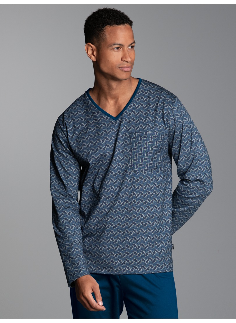 Thumbnail - Trigema Schlafanzug "TRIGEMA Pyjama-Oberteil mit Allover-Blätter-Print" 1 tlg.