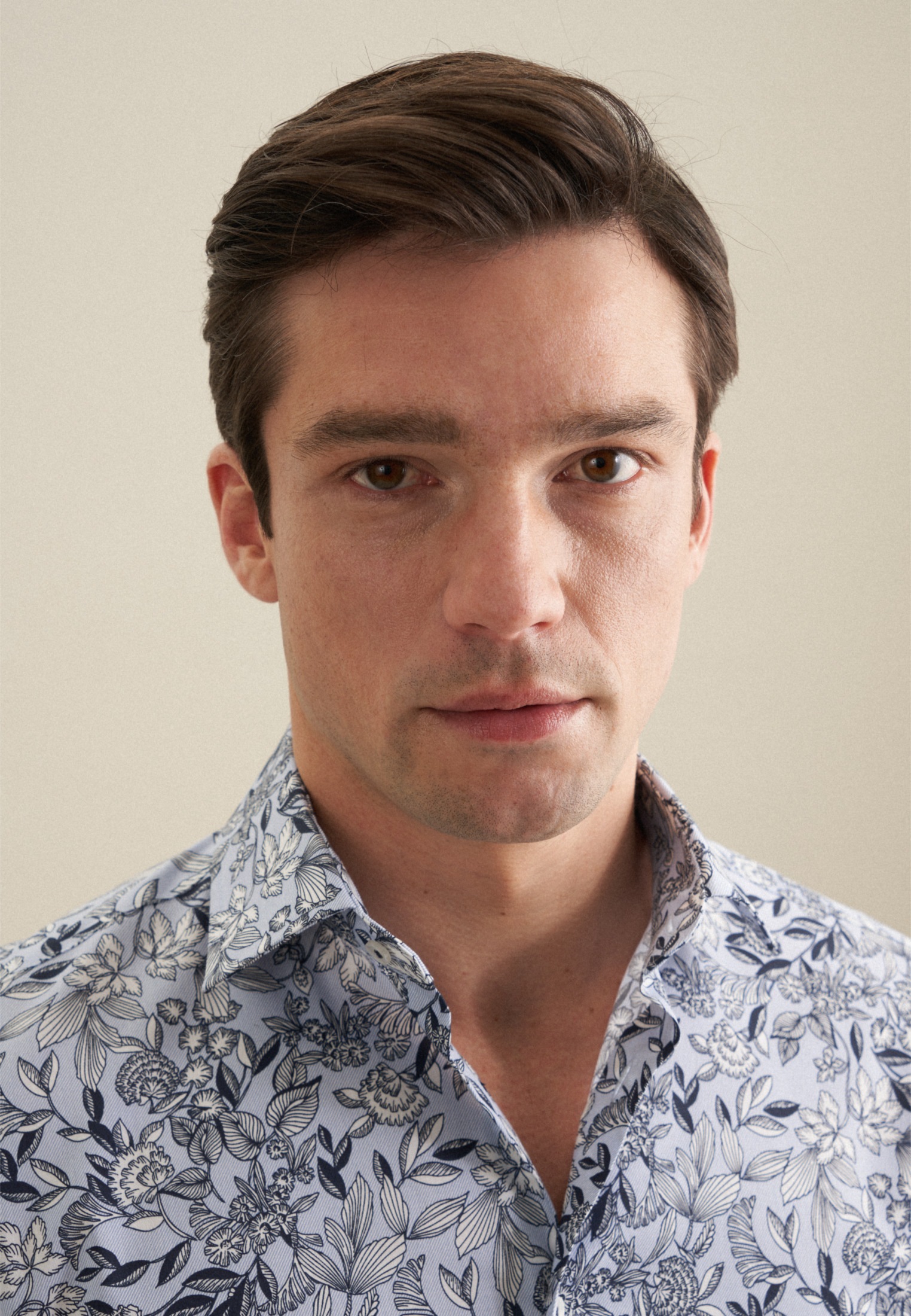 Thumbnail - seidensticker Businesshemd "Slim" Slim 1/1 Kentkragen Druck