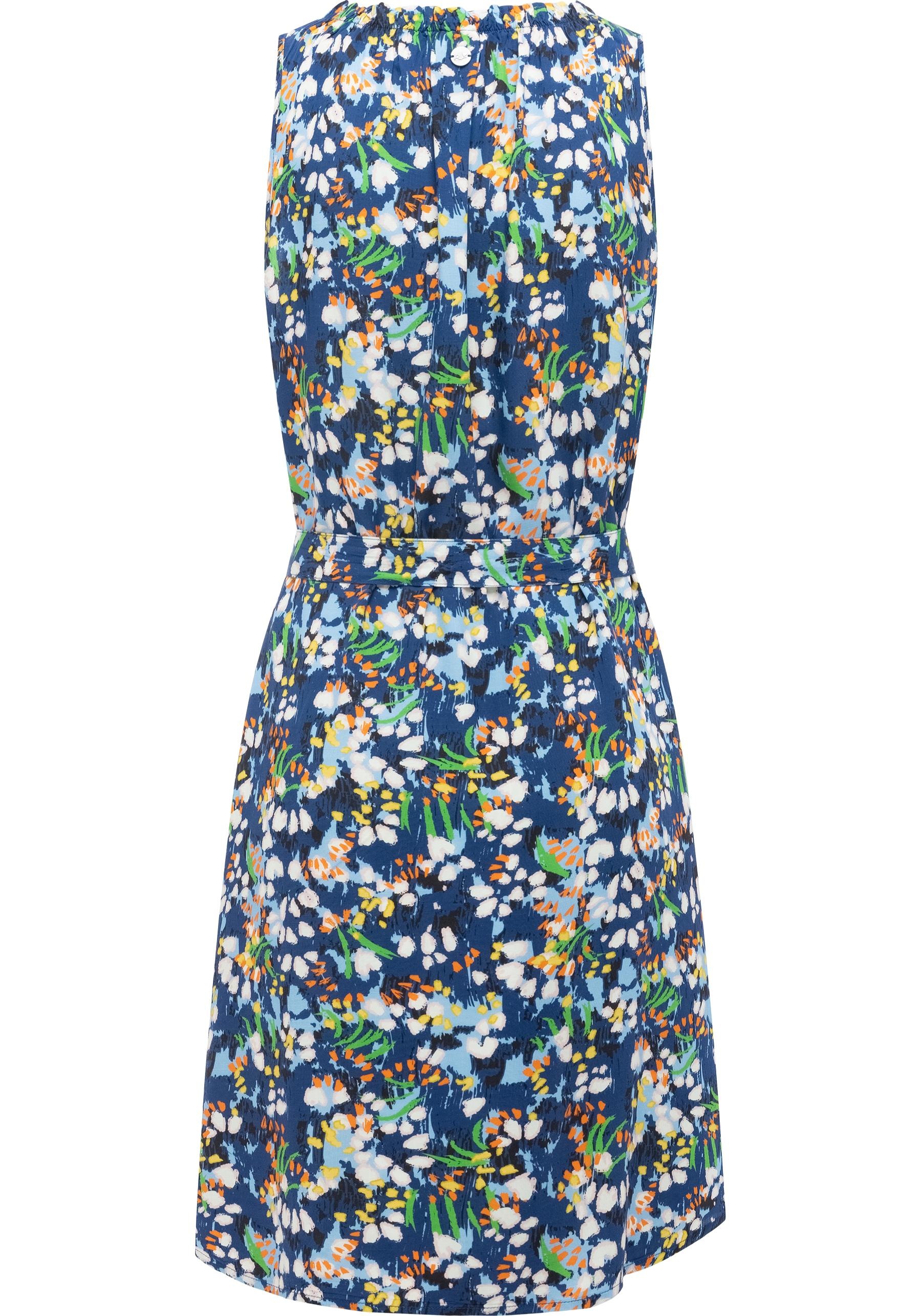 Ragwear Strandkleid »Isalie Print« Ohne Taschen Leichtes Sommerkleid mit Rüschenkragen