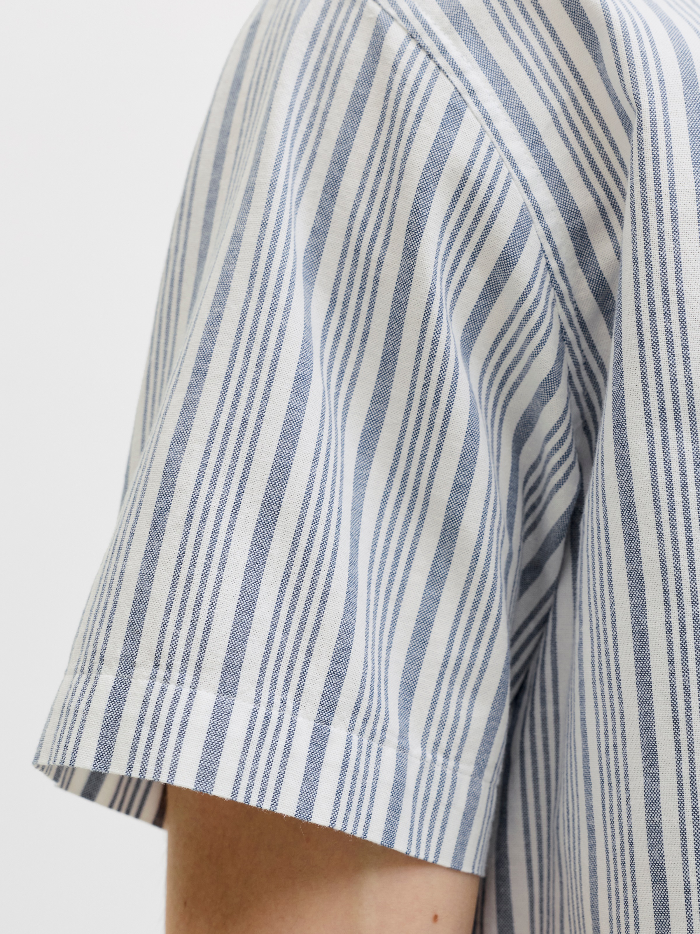 Jack & Jones JJCHAD Oxford Stripe Shirt SS Blue M 3