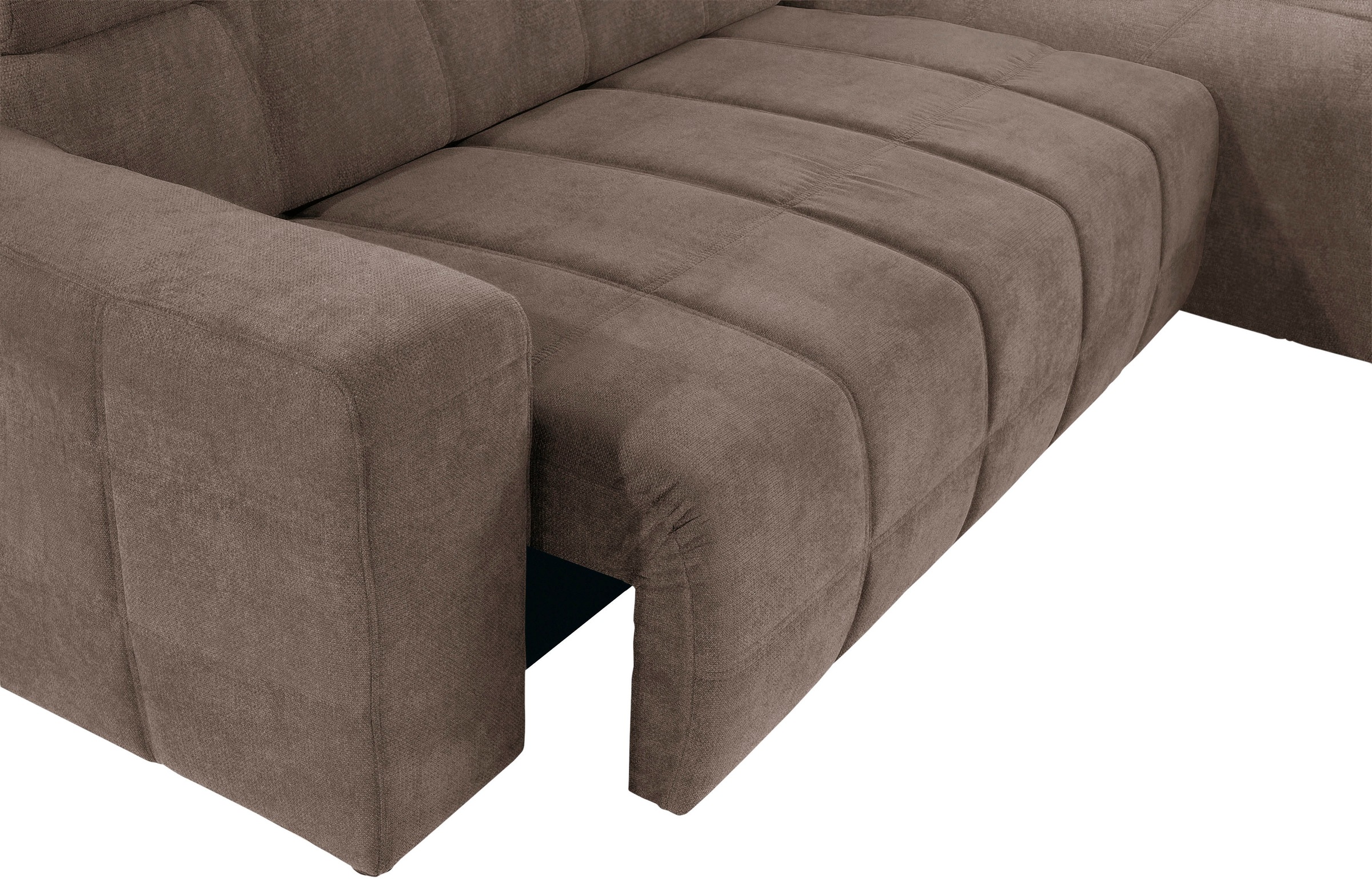 DOMO collection Ecksofa »Brandon Sitzbelastung 140 kg, große Ausführung, B/T/H: 289/177/80 cm«, mit Kopfteilverstellung, wahlweise Sitztiefenverstellung, L-Form
