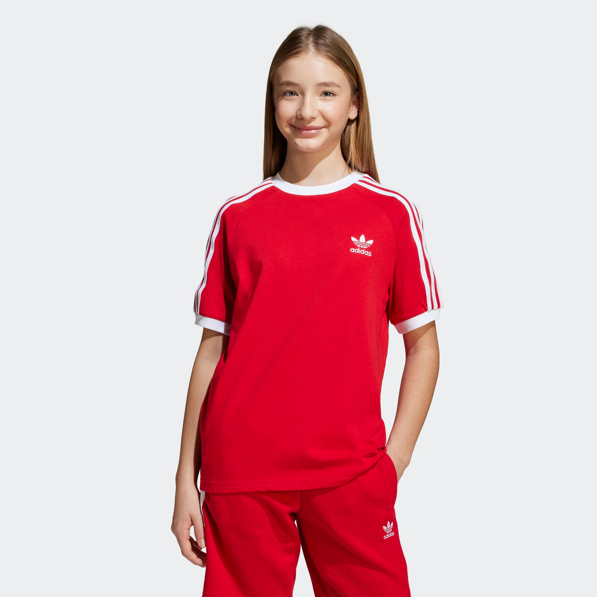 adidas Originals T-Shirt »3 STRIPE TEE« sportlicher Stil, mit kurzen Ärmeln, für Kinder, aus Baumwolle