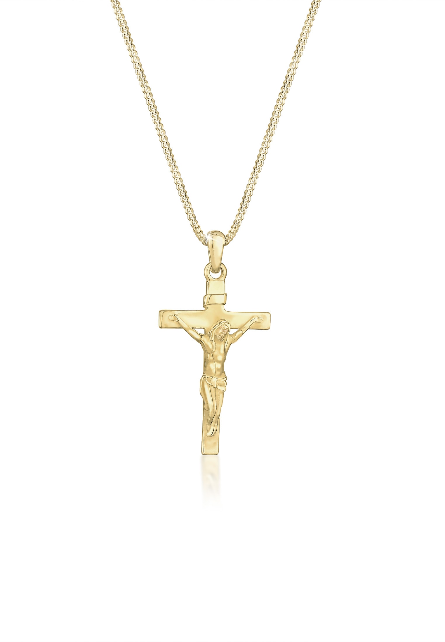 Kette mit Anhänger »Kreuz Klassisch Glaube Jesus Kommunion 375 Gelbgold«