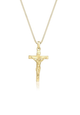 Kette mit Anhänger »Kreuz Klassisch Glaube Jesus Kommunion 375 Gelbgold«