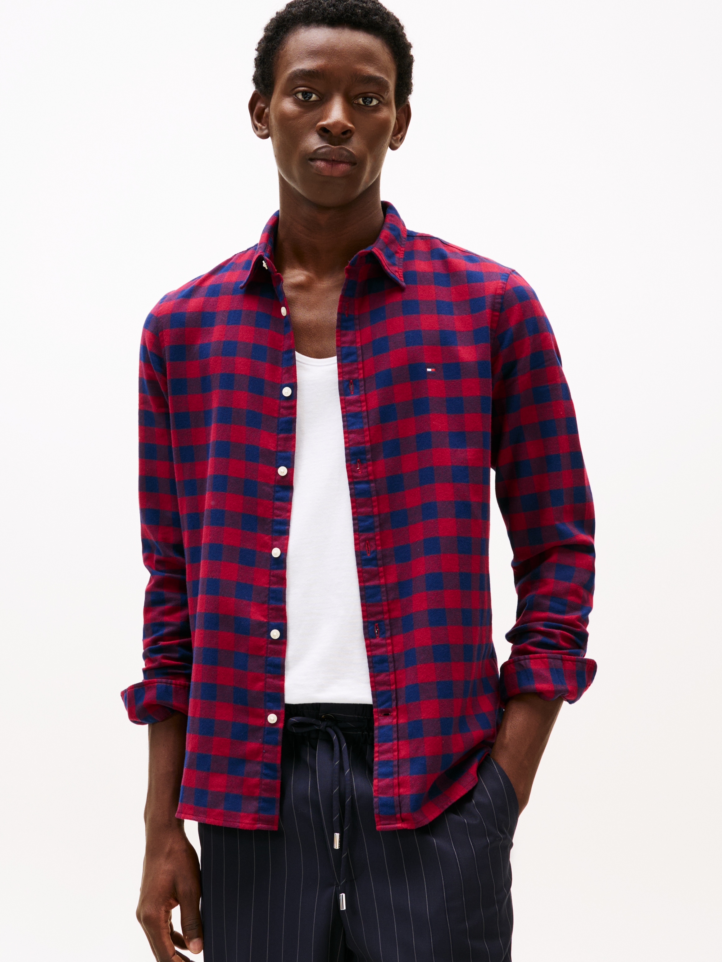 Tommy Hilfiger Langarmhemd »BRUSHED GINGHAM SF SHIRT«, modisch kariert