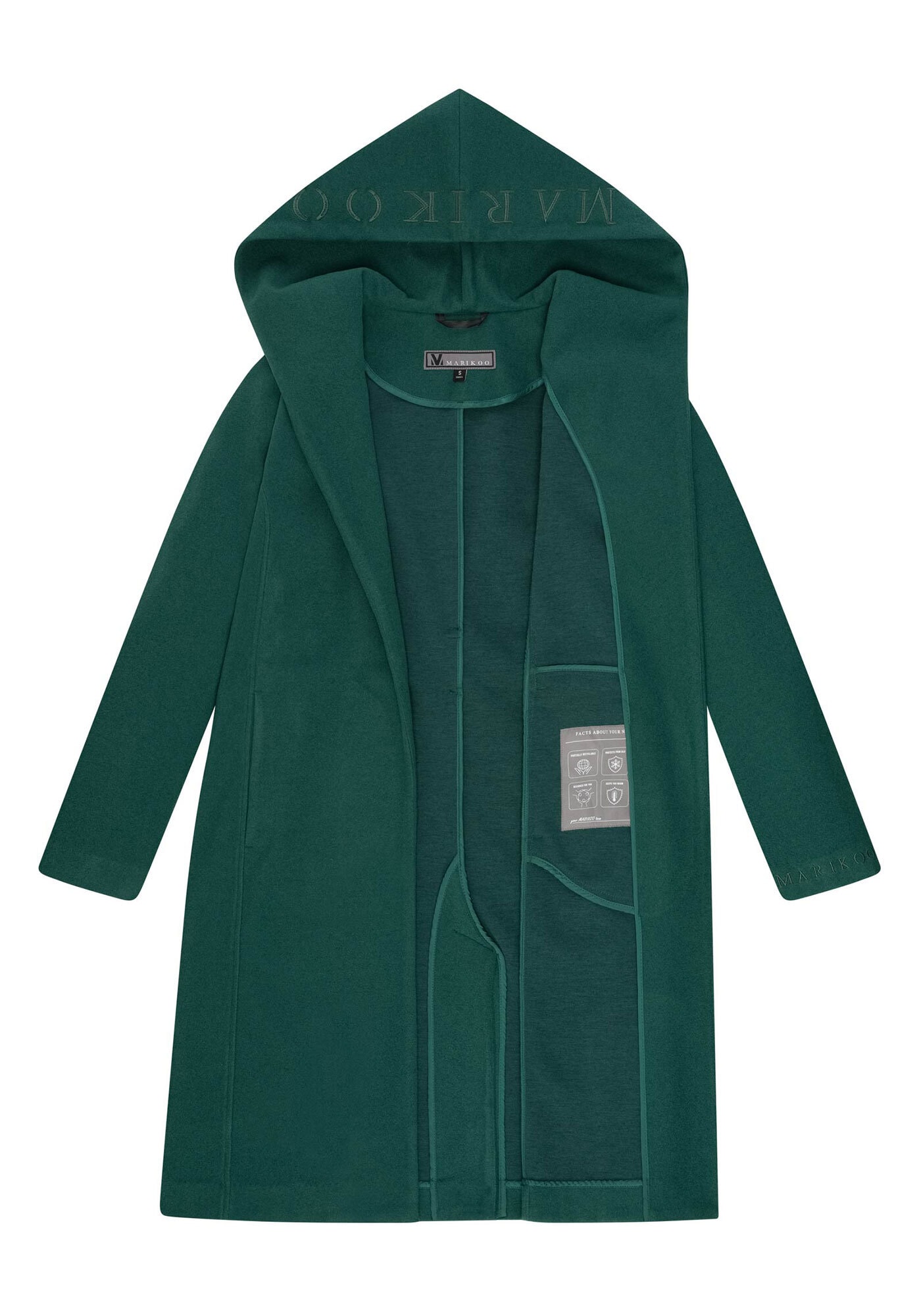 Marikoo Kurzmantel »Kailii«, Eleganter Wickel Mantel mit Taillengürtel und Oversized Hood Kapuze