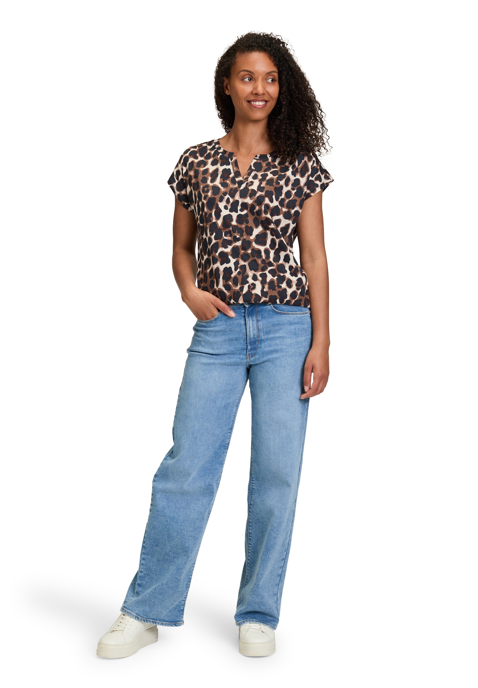 Betty&Co Kurzarmshirt »Betty & Co Casual-Shirt mit Tunnelzug«, (1 tlg.), Druck