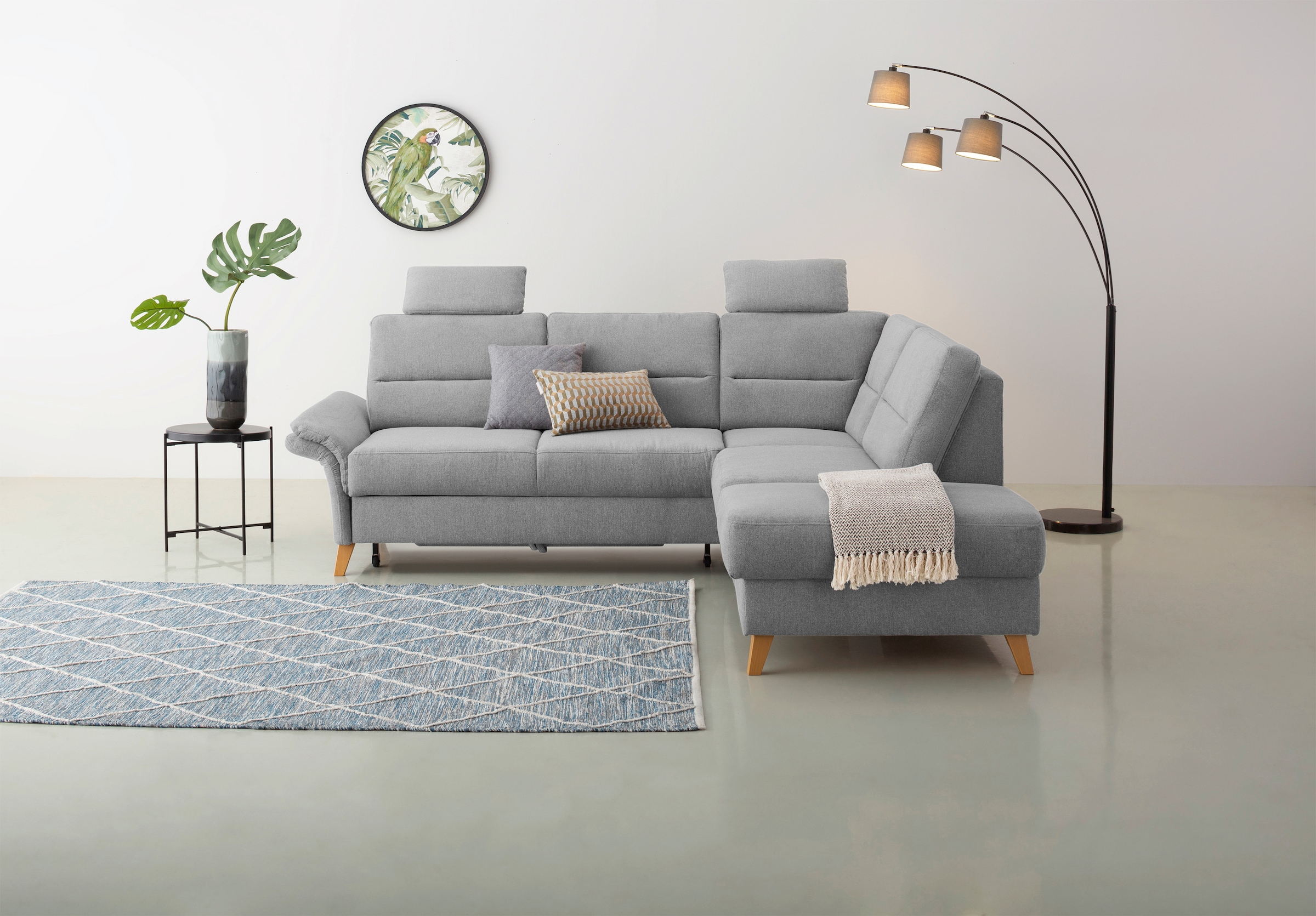 OTTO home Ecksofa "Westerland L-Form" Federkern-Polsterung, wahlweise mit Schlaffunktion, Bettkasten