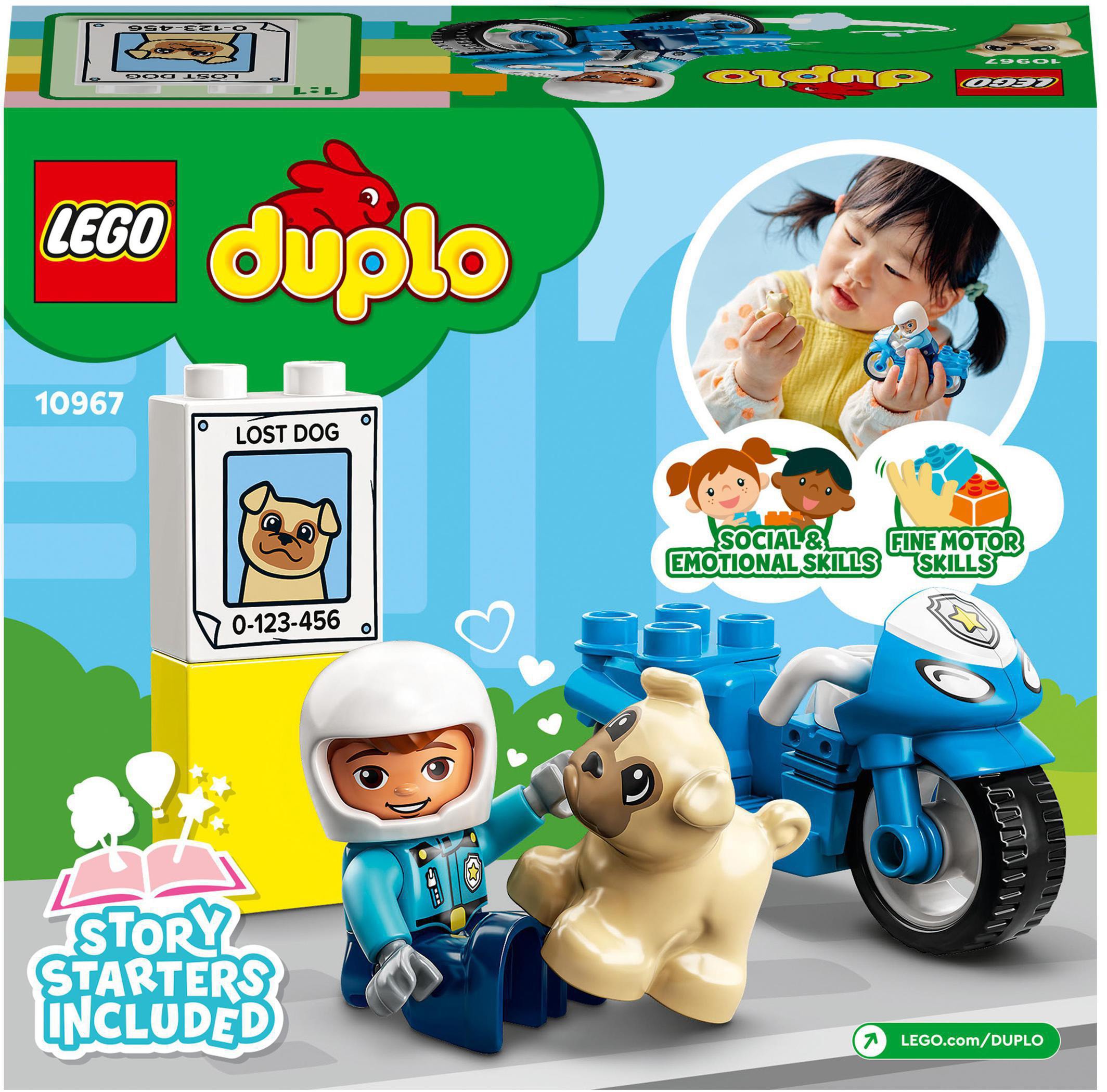 LEGO® Konstruktionsspielsteine »Polizeimotorrad (10967), LEGO® DUPLO«, (5 St.), Made in Europe