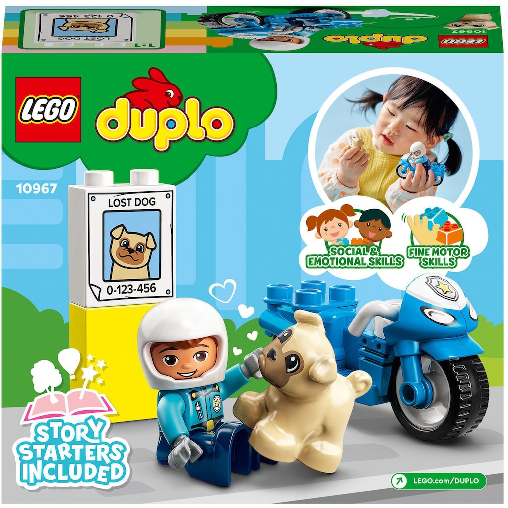 LEGO® Konstruktionsspielsteine »Polizeimotorrad (10967), LEGO® DUPLO«, (5 St.)