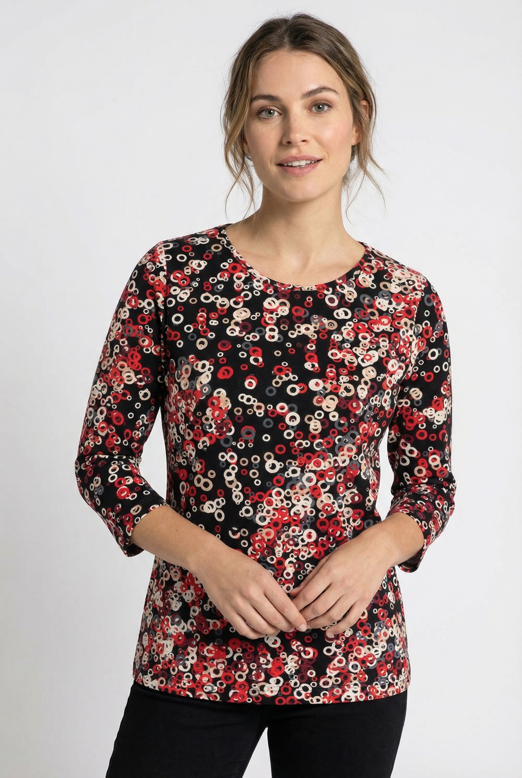 Rabe 3/4-Arm-Shirt mit Rundhals, gemustert günstig online kaufen