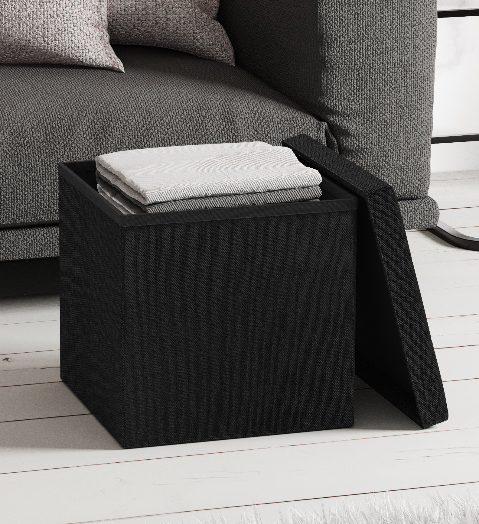 VCM Boxas Storage Bench Black/38cm 3