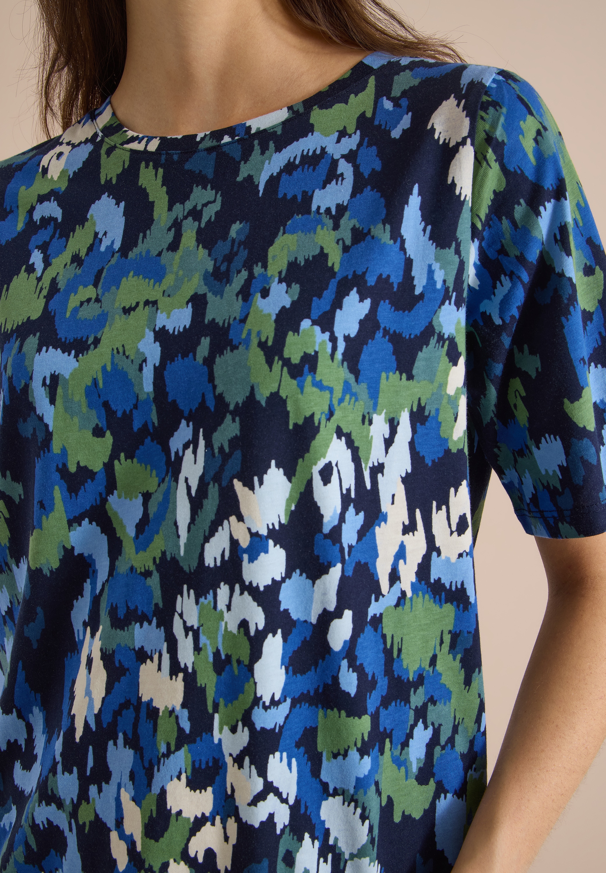 Cecil Kurzarmshirt Sommershirt mit Boat Neck und Print