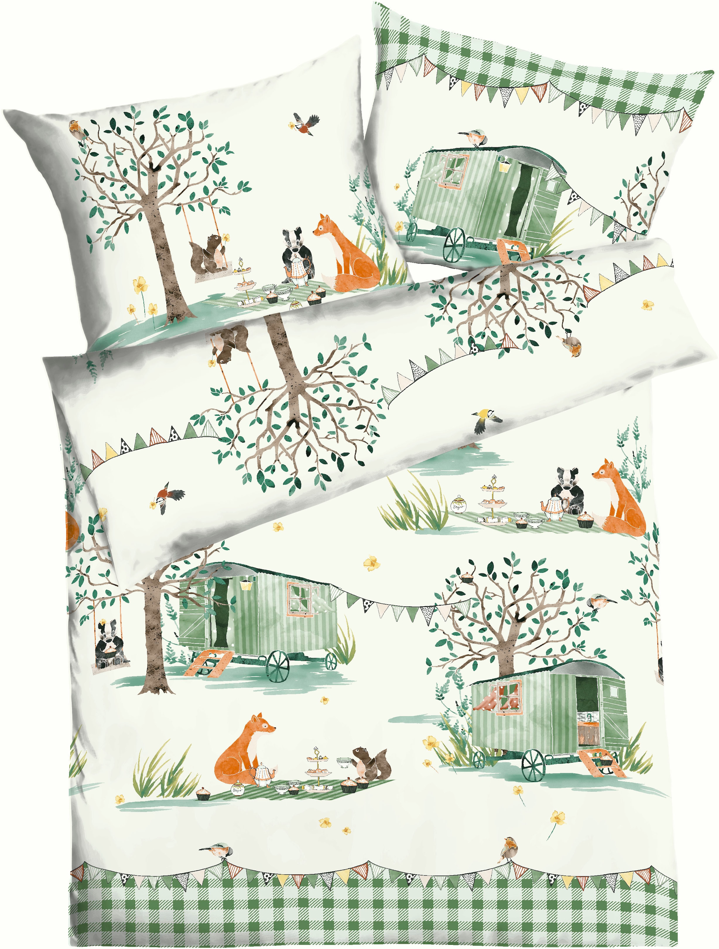 Kaeppel Kinderbettwäsche "Picknick" 2 Stk. tlg. Mit Tieren günstig online kaufen
