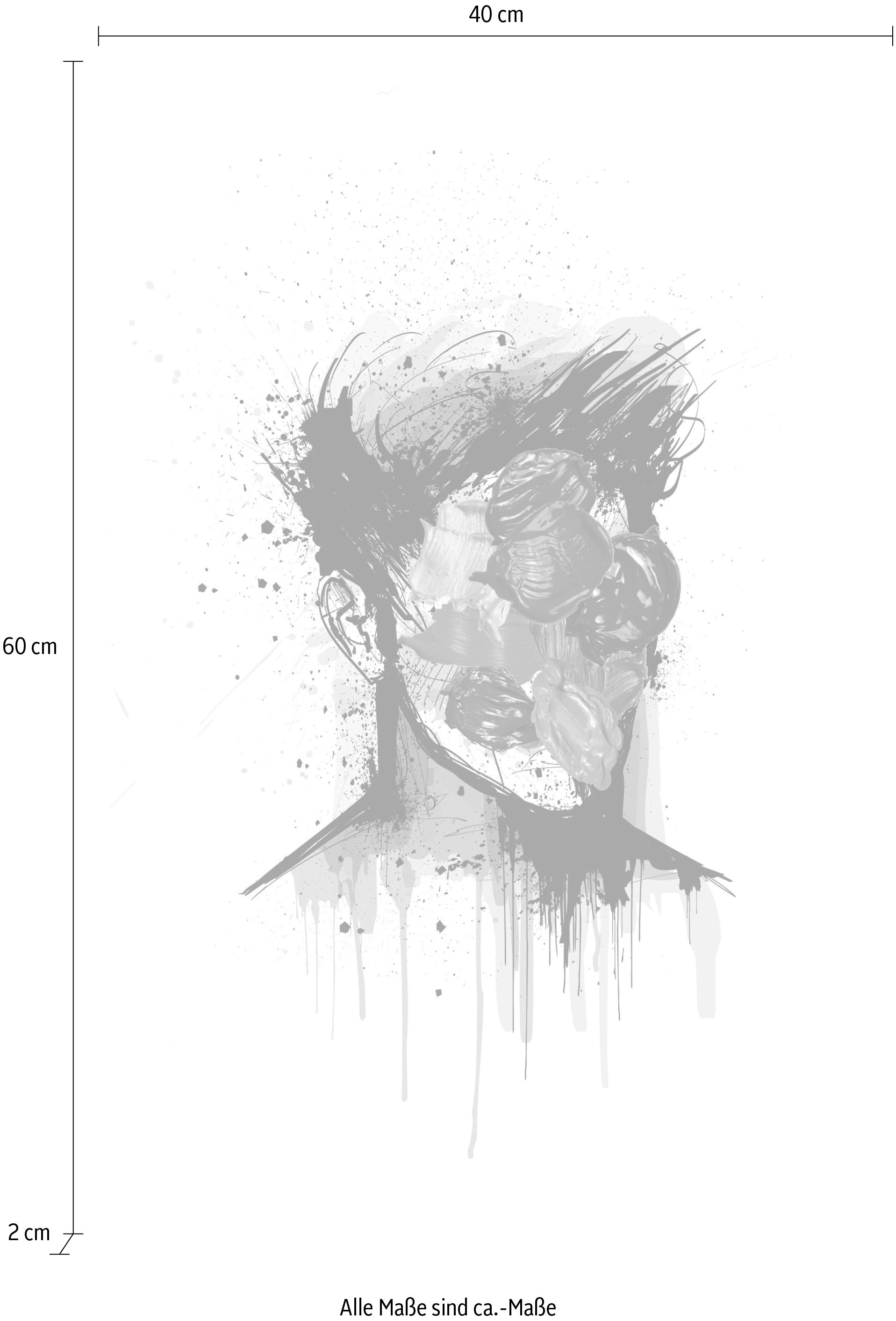 queence Leinwandbild »Kopf« Abstrakt | Bilder von Männern | Kunst | klassische Fantasie Premium-Leinwandstoff, Handarbeit aus Deutschland