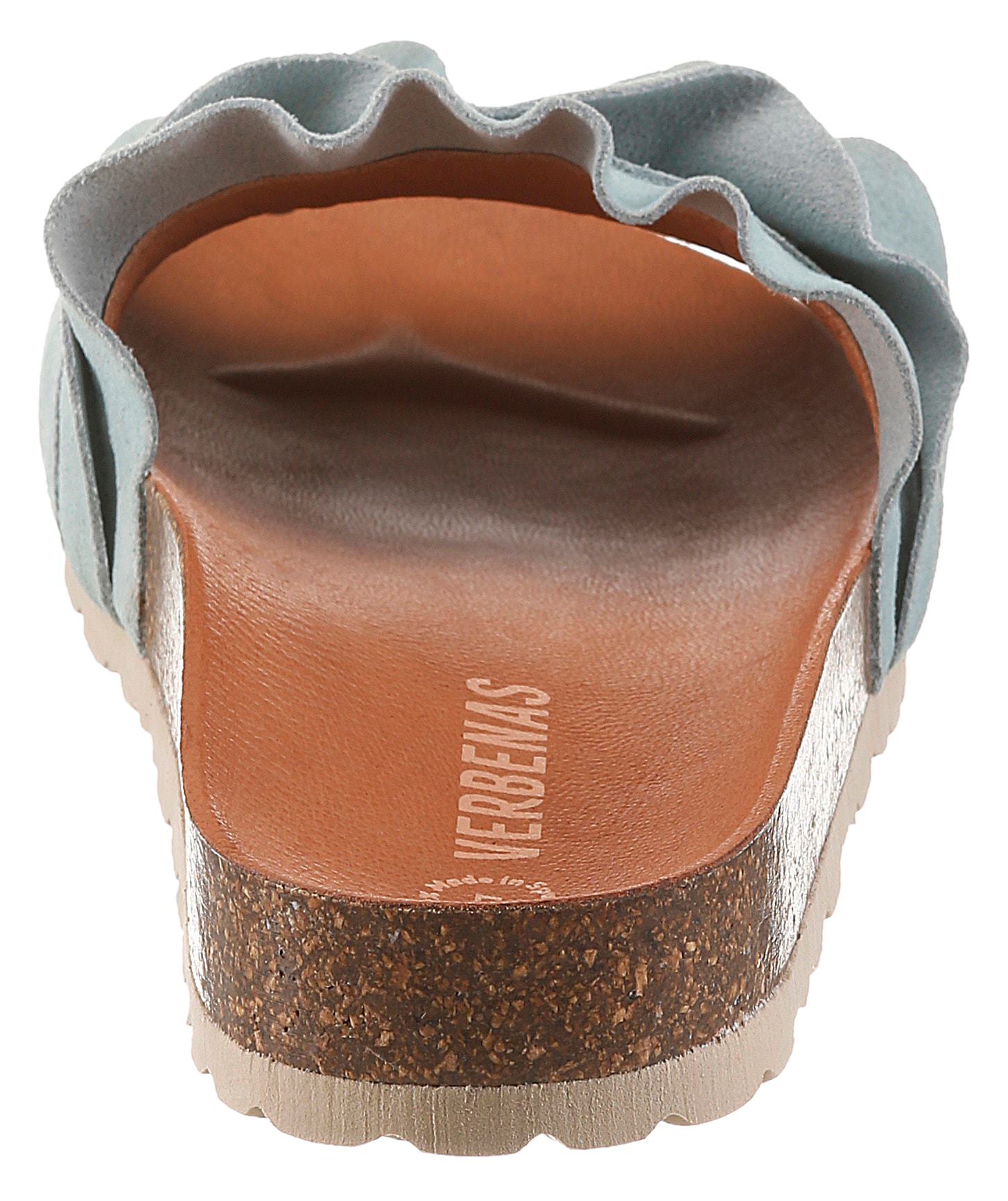 VERBENAS Pantolette »Rocio Roda«  Sommerschuh, Flat mit geschwungenen Laschenstoff