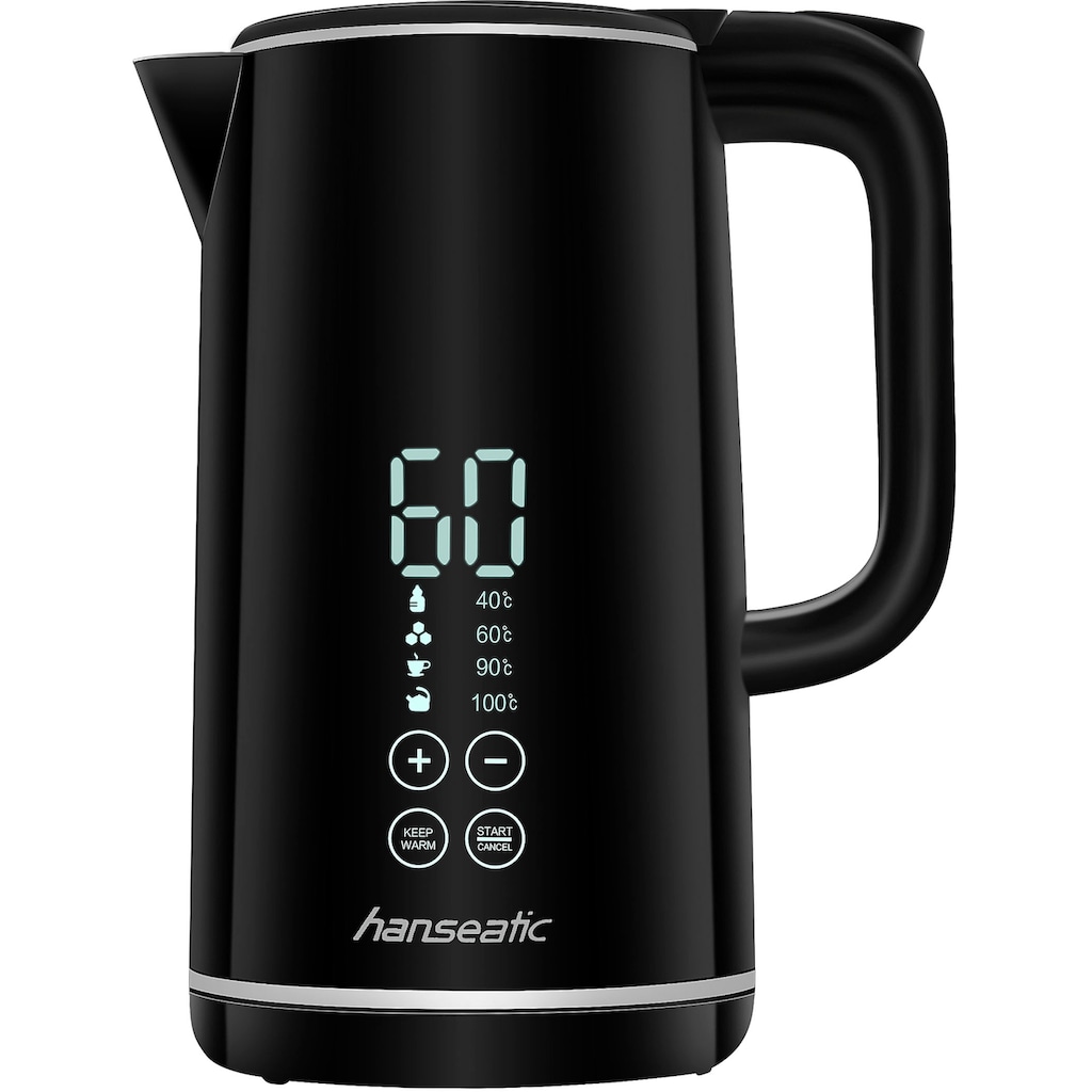 Hanseatic Wasserkocher »62544913«, 1,7 l, 2200 W, extra großes Display mit Temperaturvorwahl