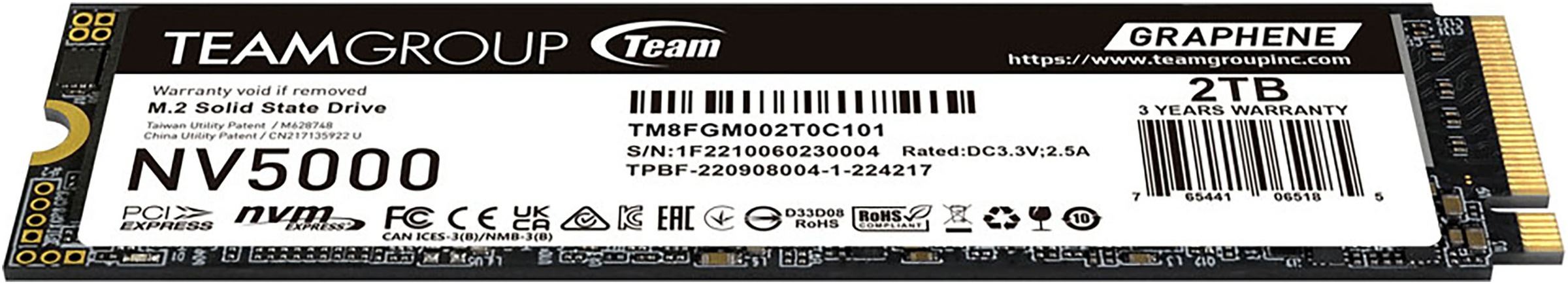 Teamgroup interne SSD »NV5000 2TB« 2 TB Anschluss PCI Express 4.0
