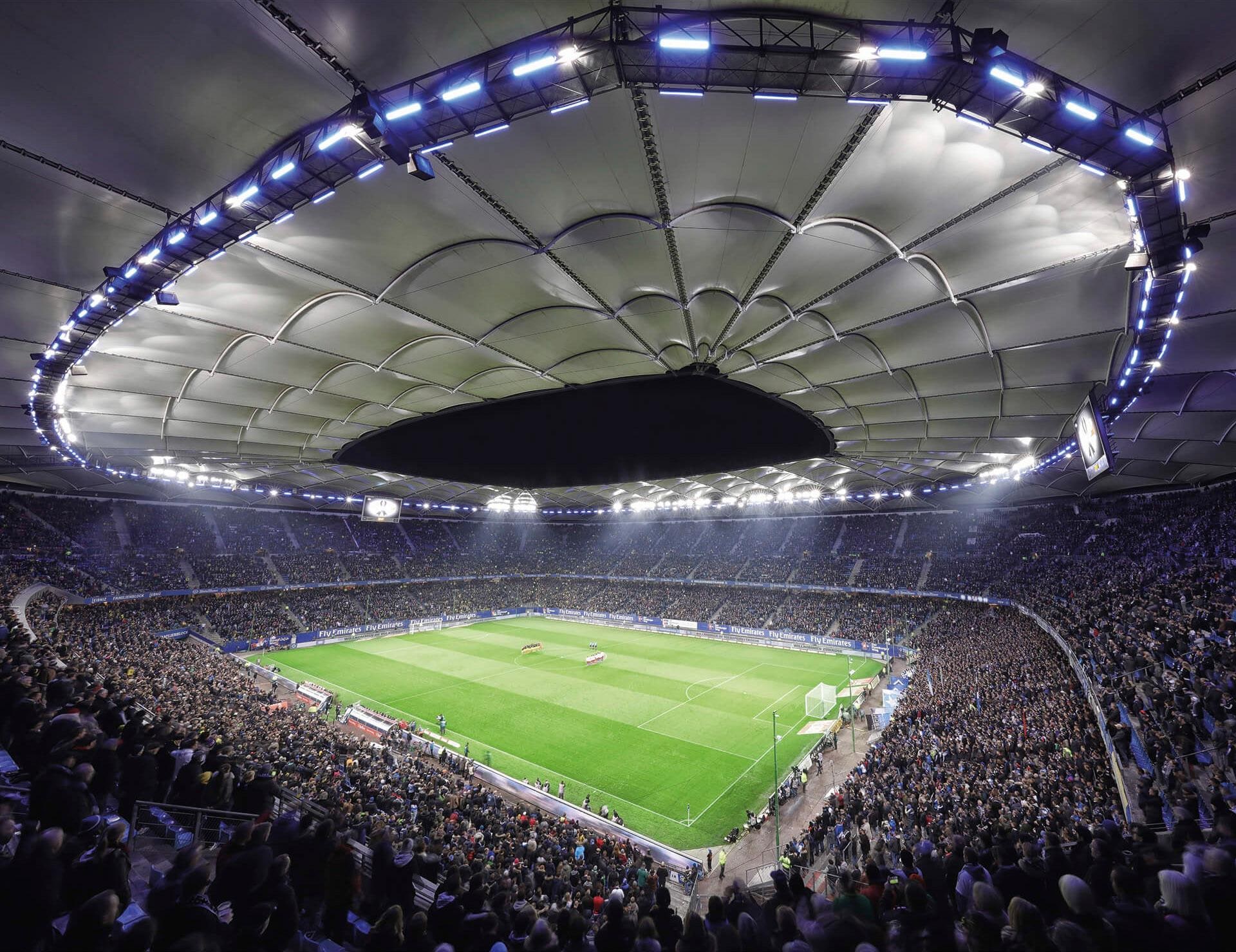 Vliestapete »Hamburger SV im Stadion bei Nacht«, made in Berlin