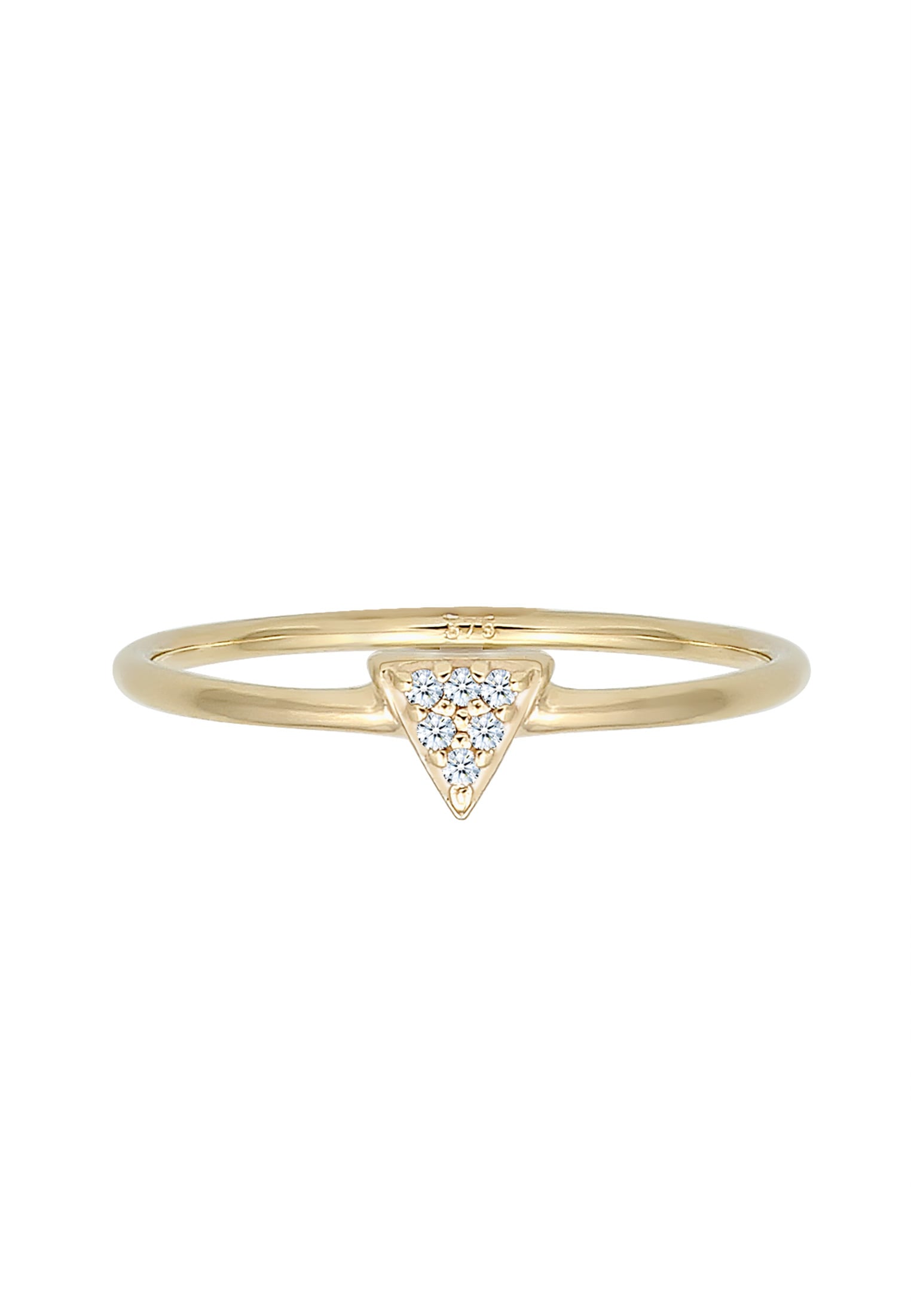Elli DIAMONDS Verlobungsring »Dreieck Geo Diamanten (0.03 ct.) 375er Gelbgold«