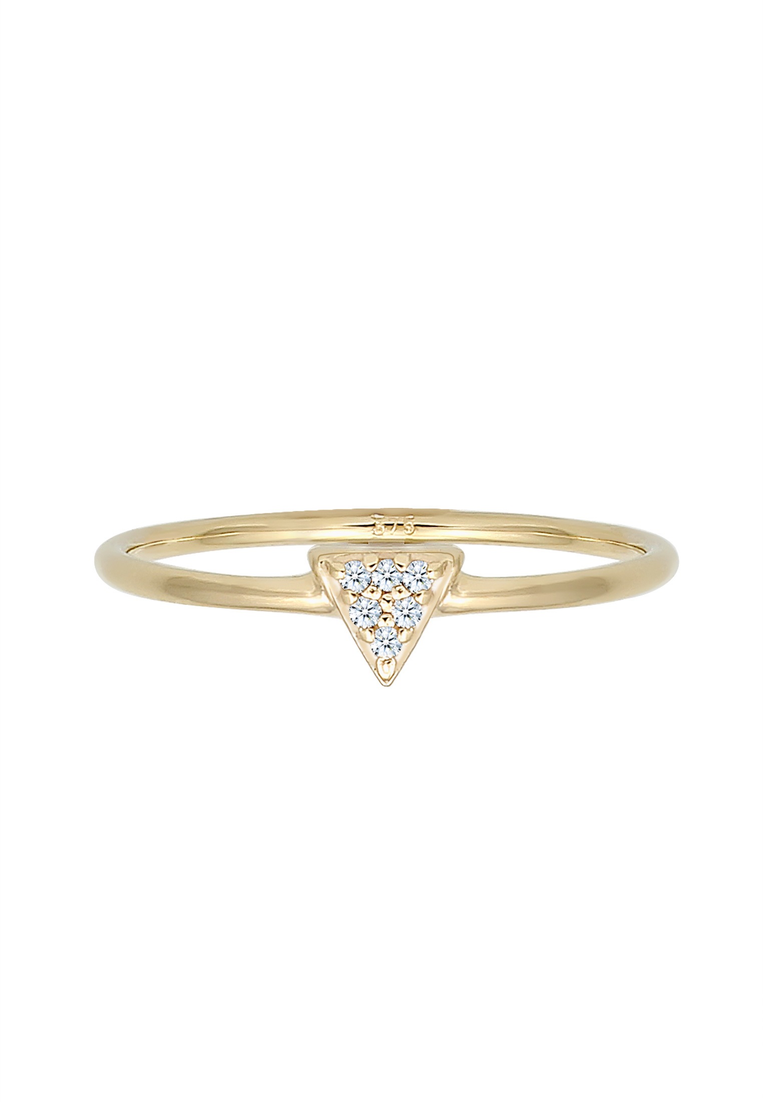 Elli DIAMONDS Verlobungsring »Dreieck Diamant Weiß Brillantschliff (0.03 ct) 375 Gelbgold«