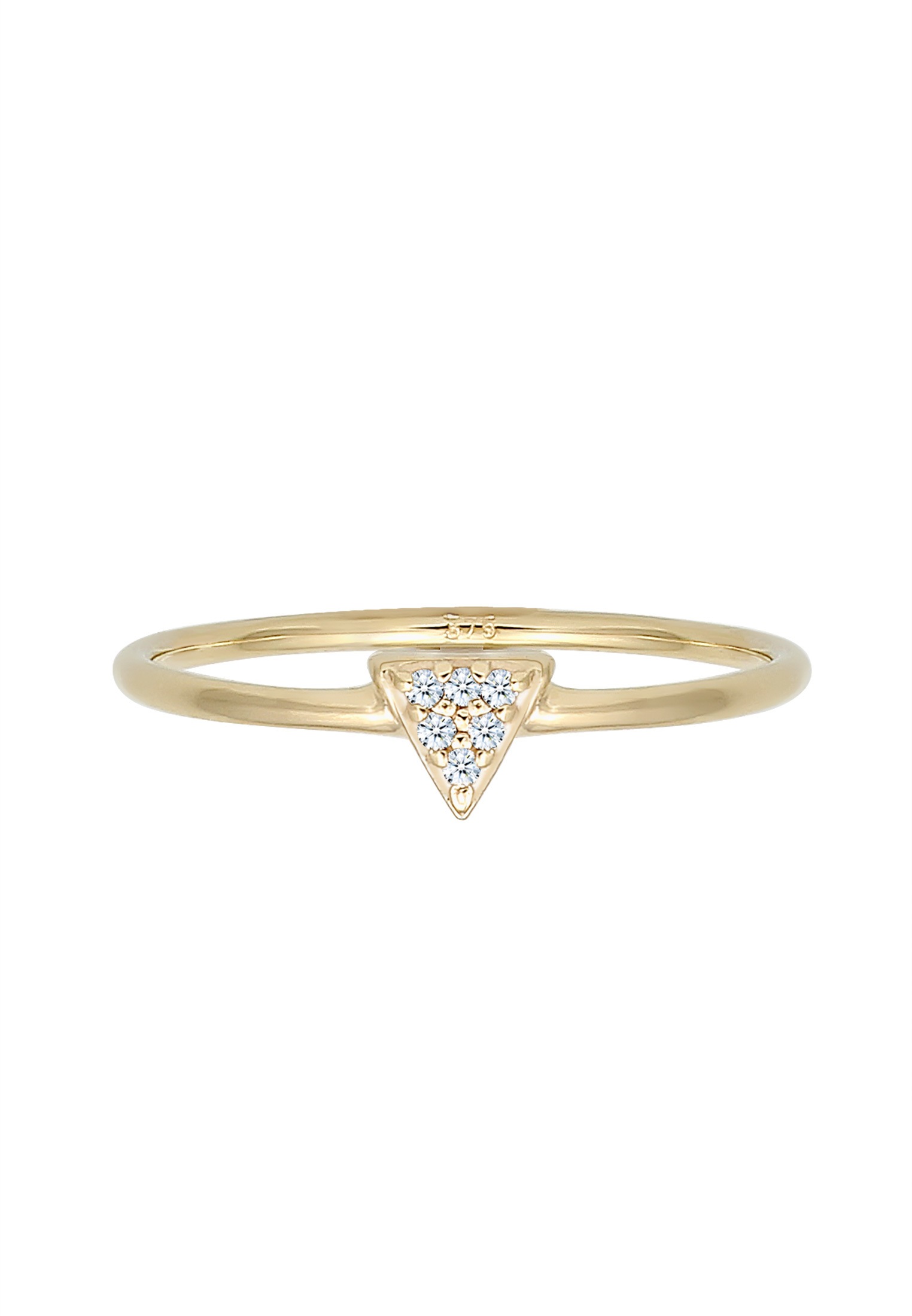 Elli DIAMONDS Verlobungsring »Dreieck Geo Diamanten (0.03 ct.) 375er Gelbgold«